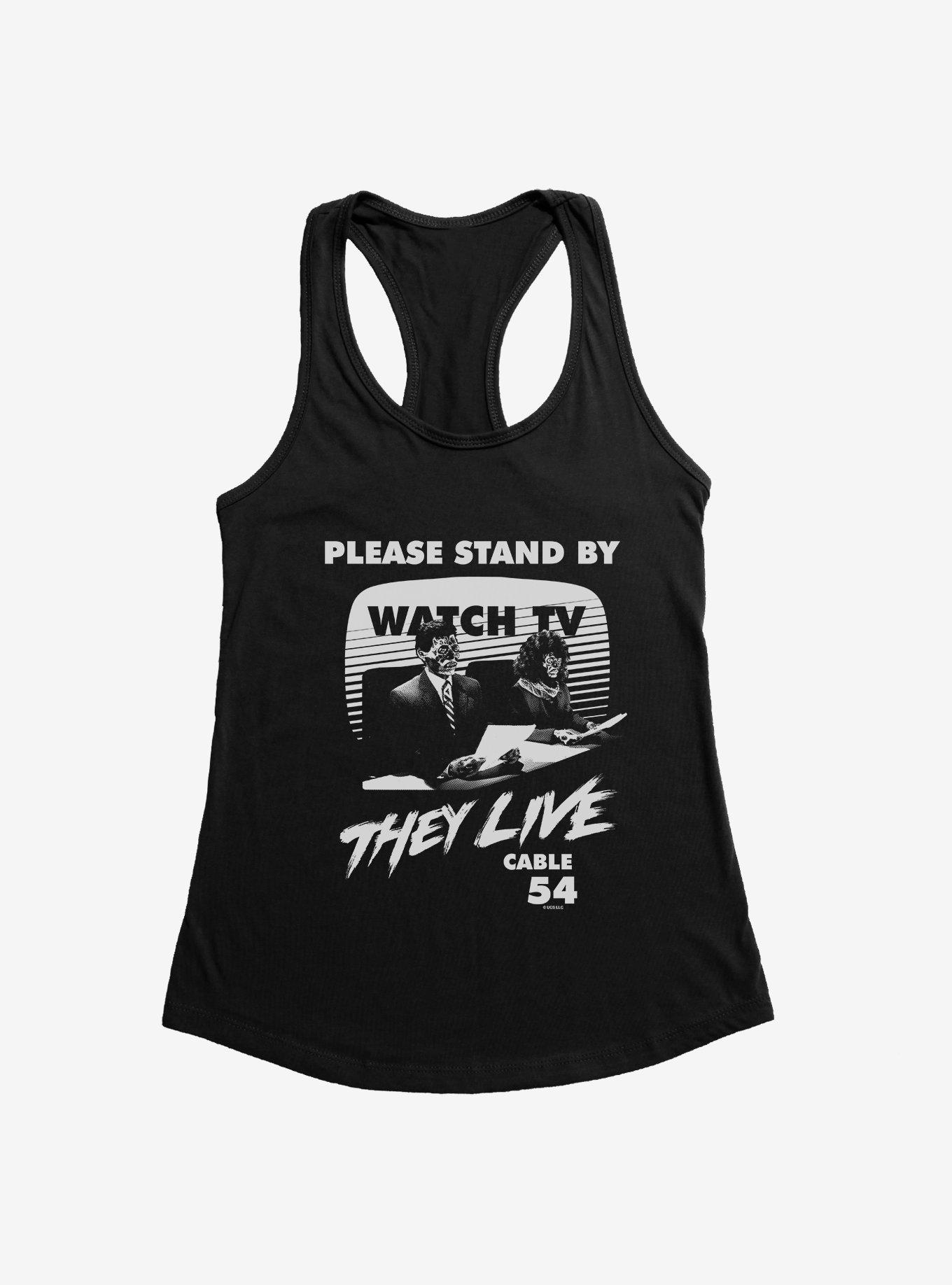 They Live Watch TV Womens Tank Top, BLACK, hi-res view 1