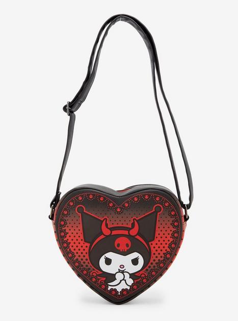 Loungefly Kuromi Devil Heart Crossbody Bag | Hot Topic