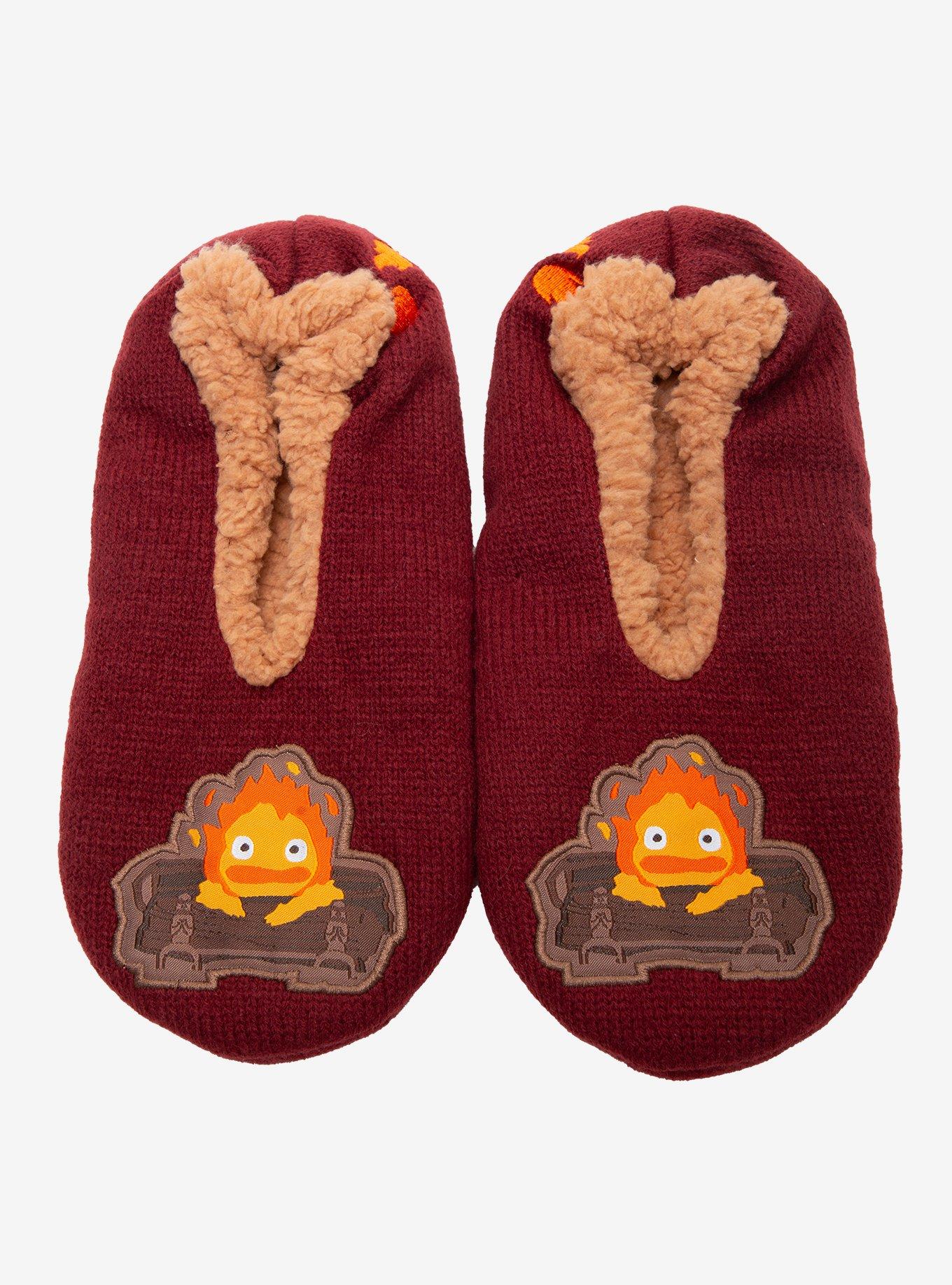 Studio Ghibli&reg; Howl's Moving Castle Calcifer Sherpa Slipper Socks- BoxLunch Exclusive, , hi-res