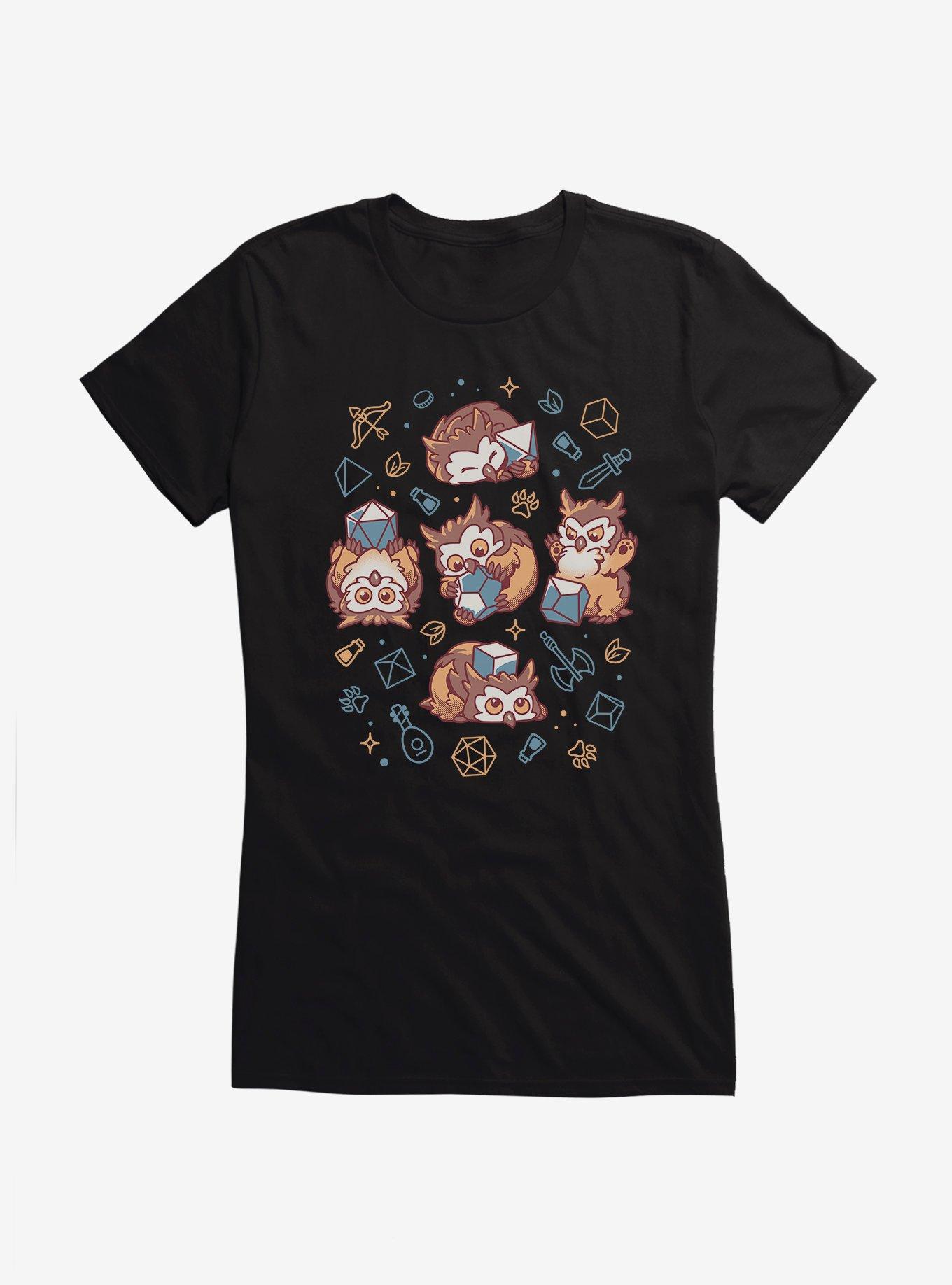 Cute Owl Beast Dice Girls T-Shirt, , hi-res
