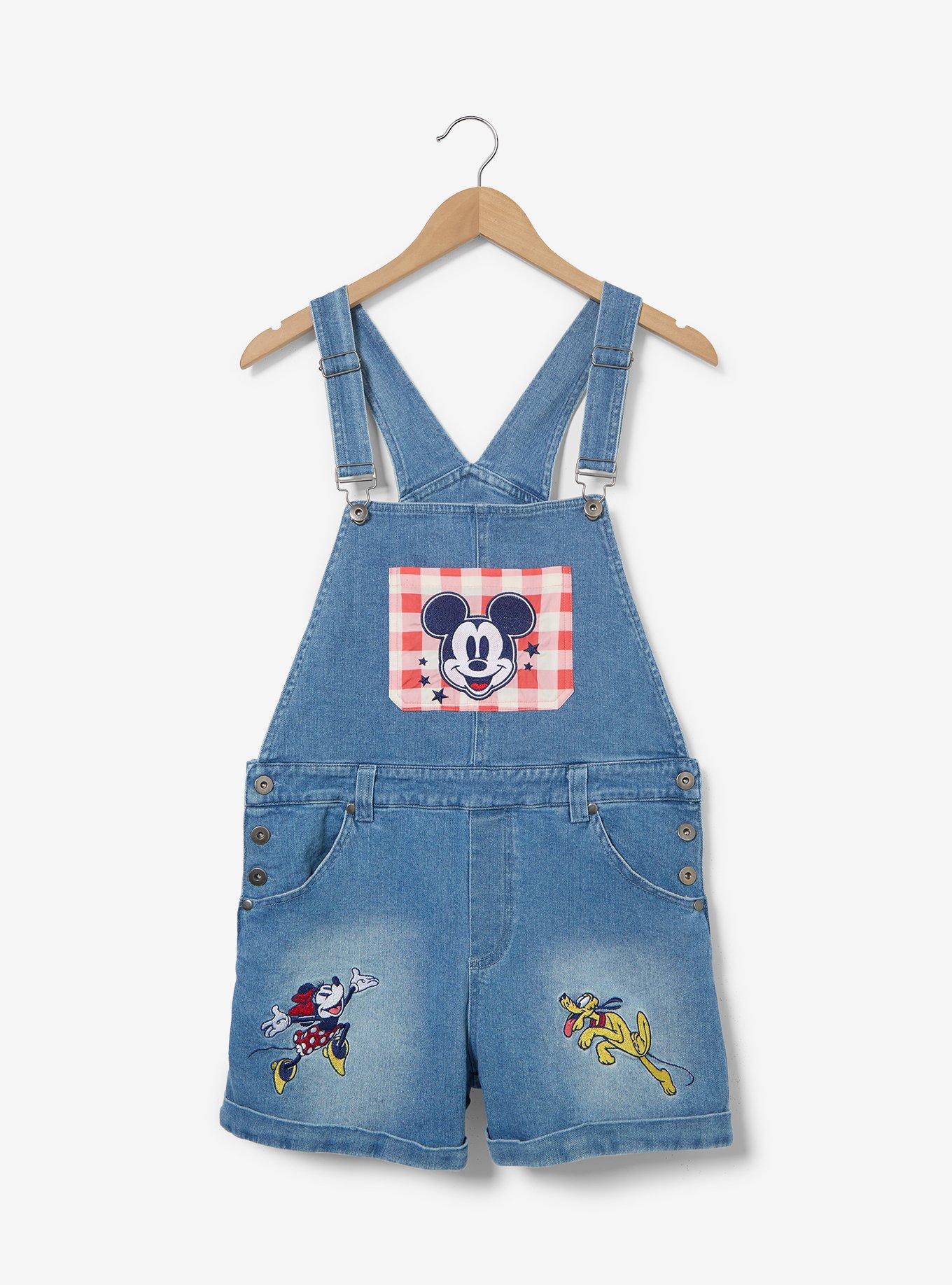 Disney Mickey Mouse & Friends Americana Women's Plus Size Short Overalls - BoxLunch Exclusive, , hi-res
