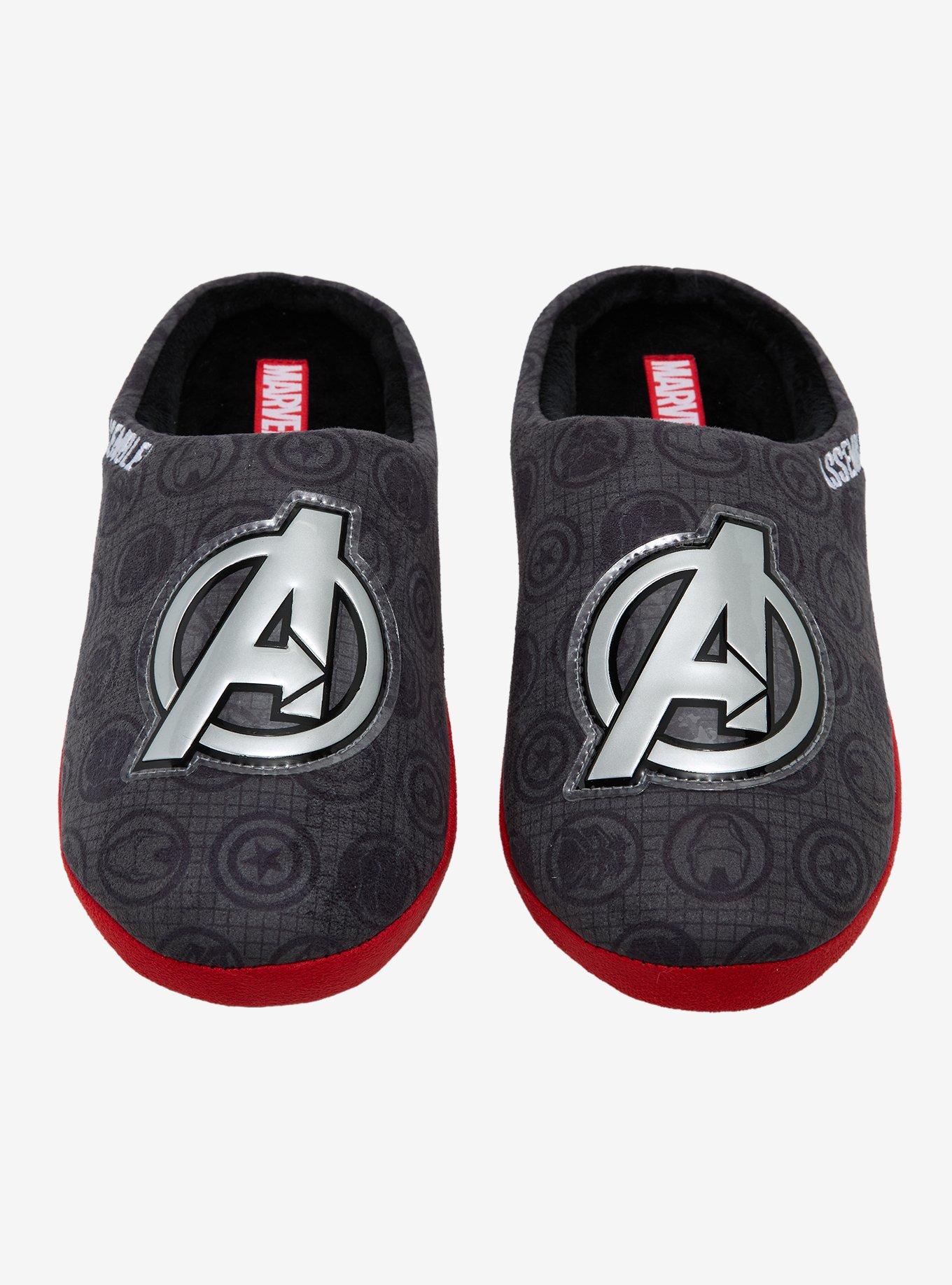 Marvel Avengers Silver Logo Slippers - BoxLunch Exclusive