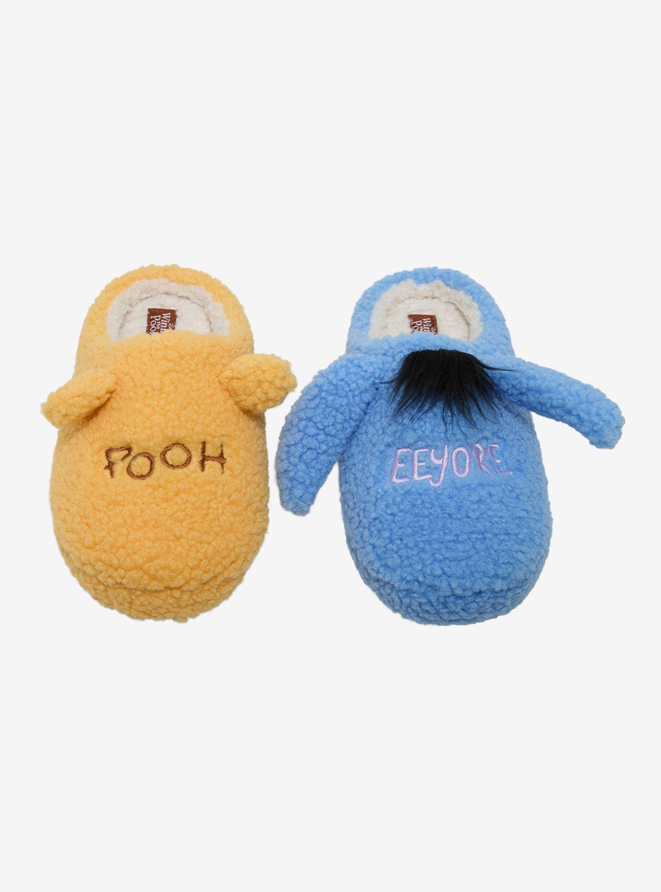 Disney Winnie the Pooh Eeyore & Pooh Bear Sherpa Slippers - BoxLunch Exclusive, , hi-res