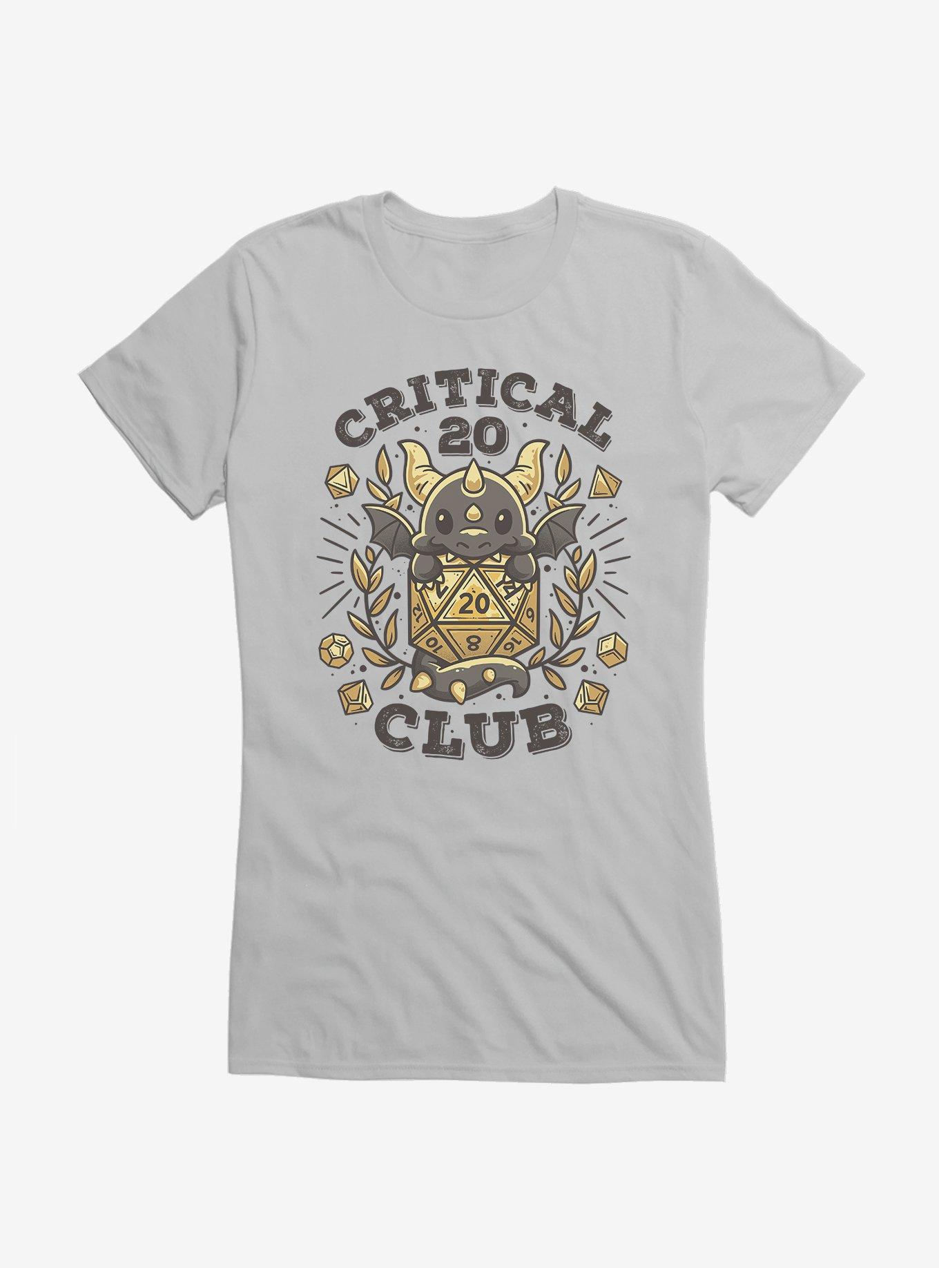 Cute Dragon Critical 20 Club Girls T-Shirt, , hi-res