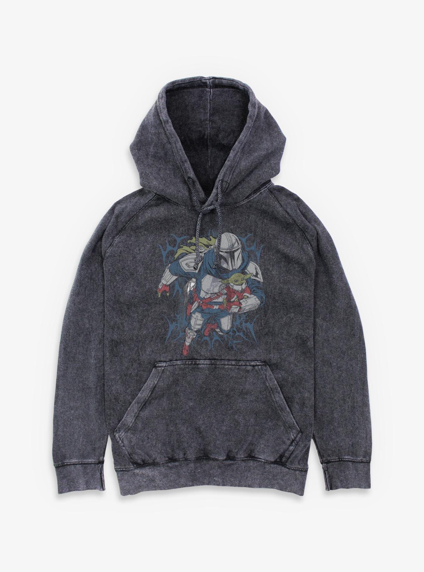 Star Wars: The Mandalorian And Grogu The Mandalorian & Grogu Advancing Metal Style Mineral Wash Hoodie Her Universe Exclusive, , hi-res