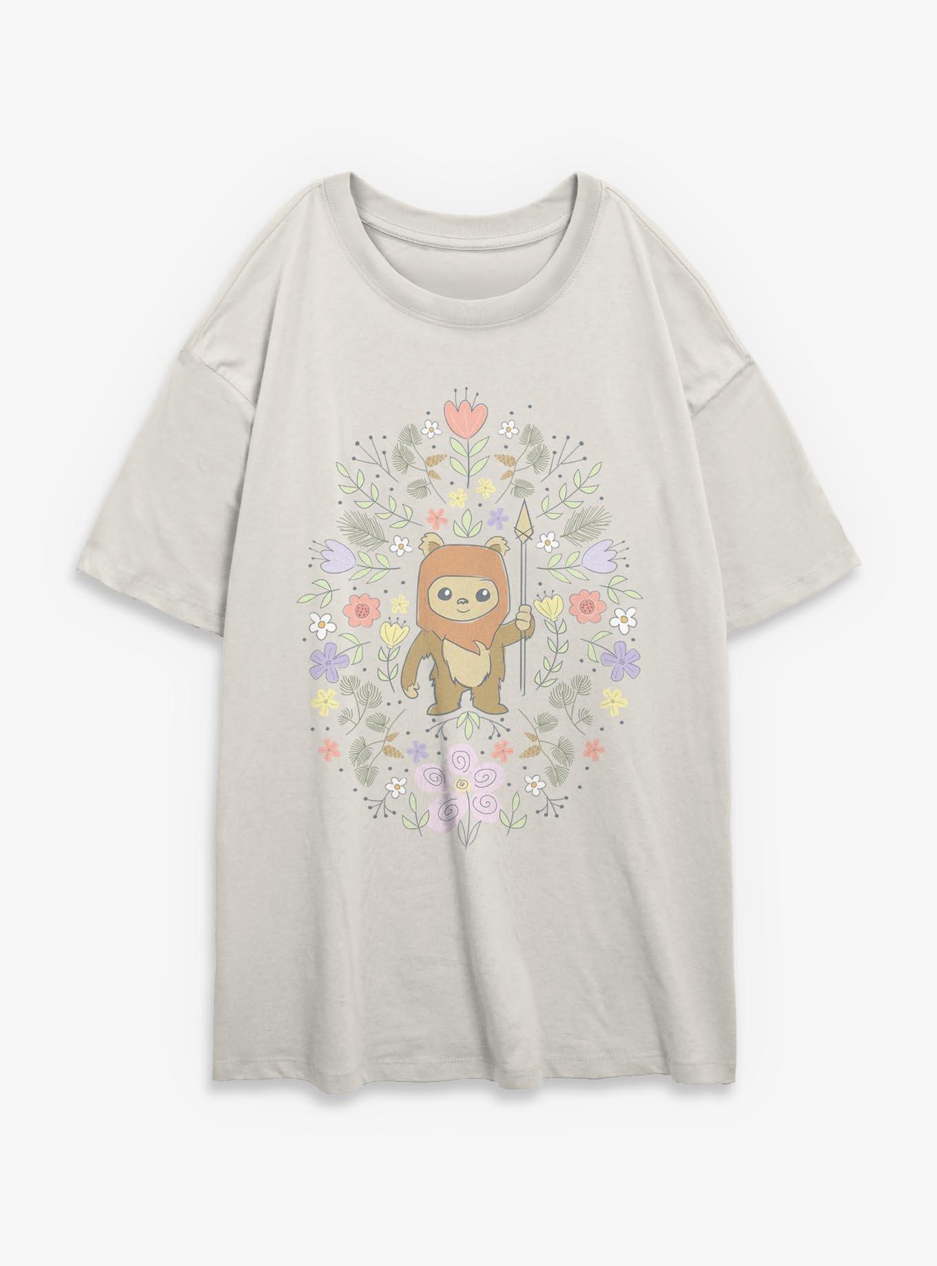 Star Wars Ewok Flower Spring Girls Oversized T-Shirt