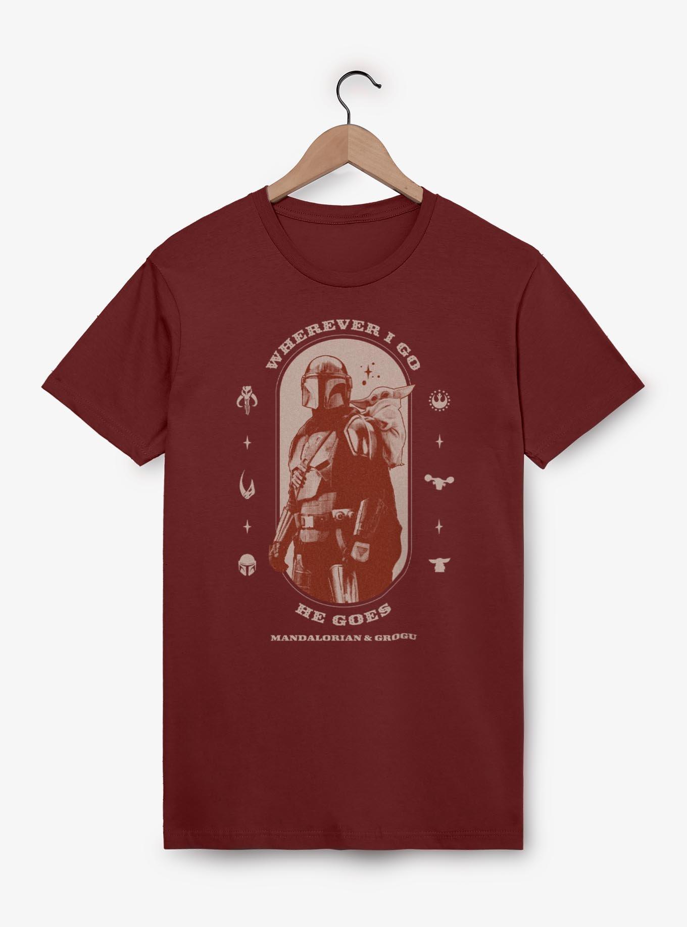 Star Wars: The Mandalorian And Grogu Wherever I Go He Goes Mandalorian & Grogu Profile T-Shirt, , hi-res