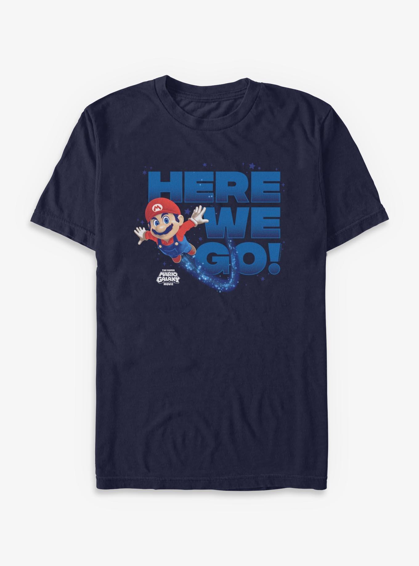 The Super Mario Galaxy Movie Mario Here We Go T-Shirt - BLUE | Hot 