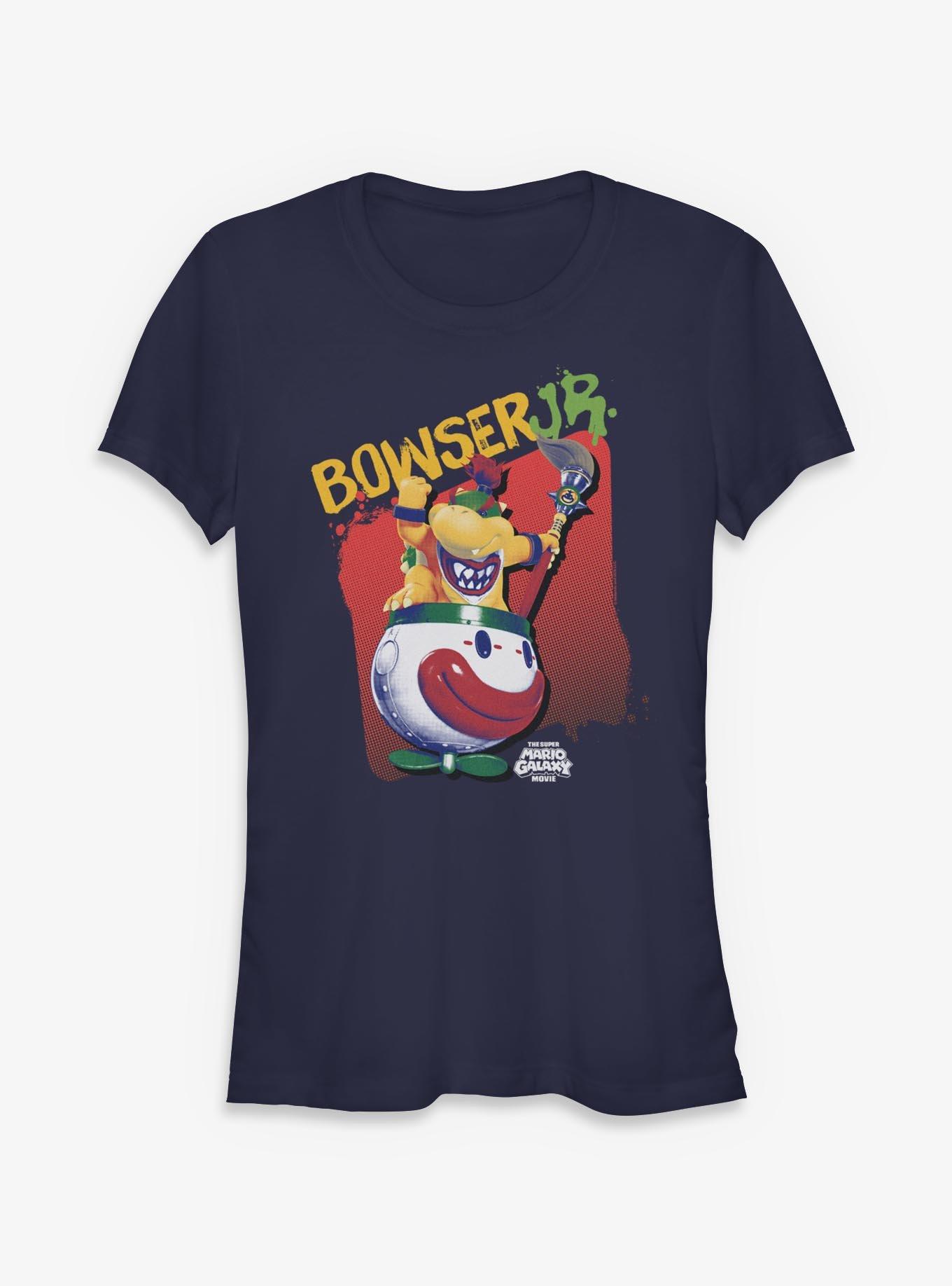 The Super Mario Galaxy Movie Bowser Jr Pose Girls T-Shirt, NAVY, hi-res
