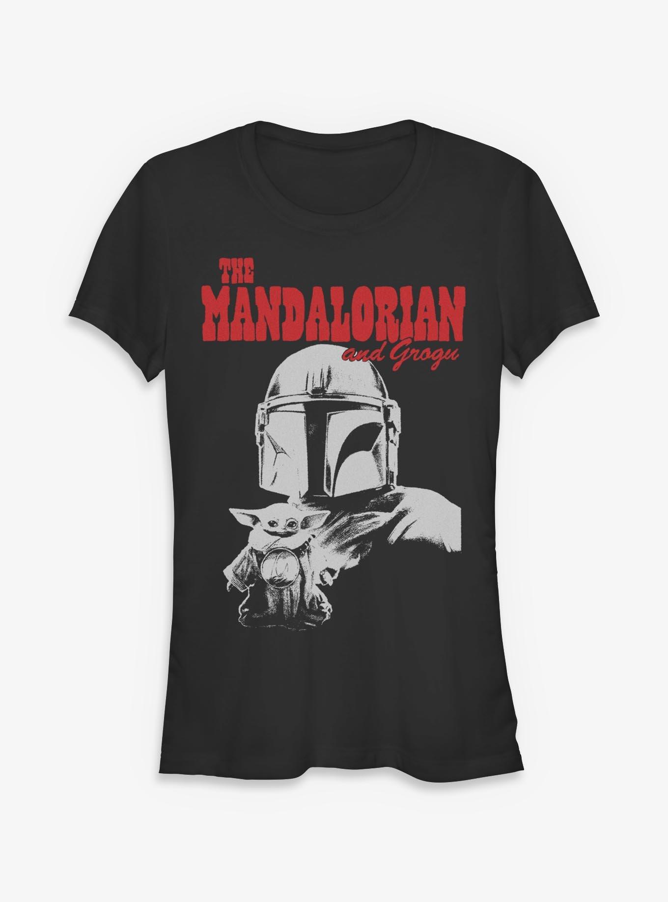 Star Wars The Mandalorian & Grogu Duo Girls T-Shirt Hot Topic Exclusive, BLACK, hi-res