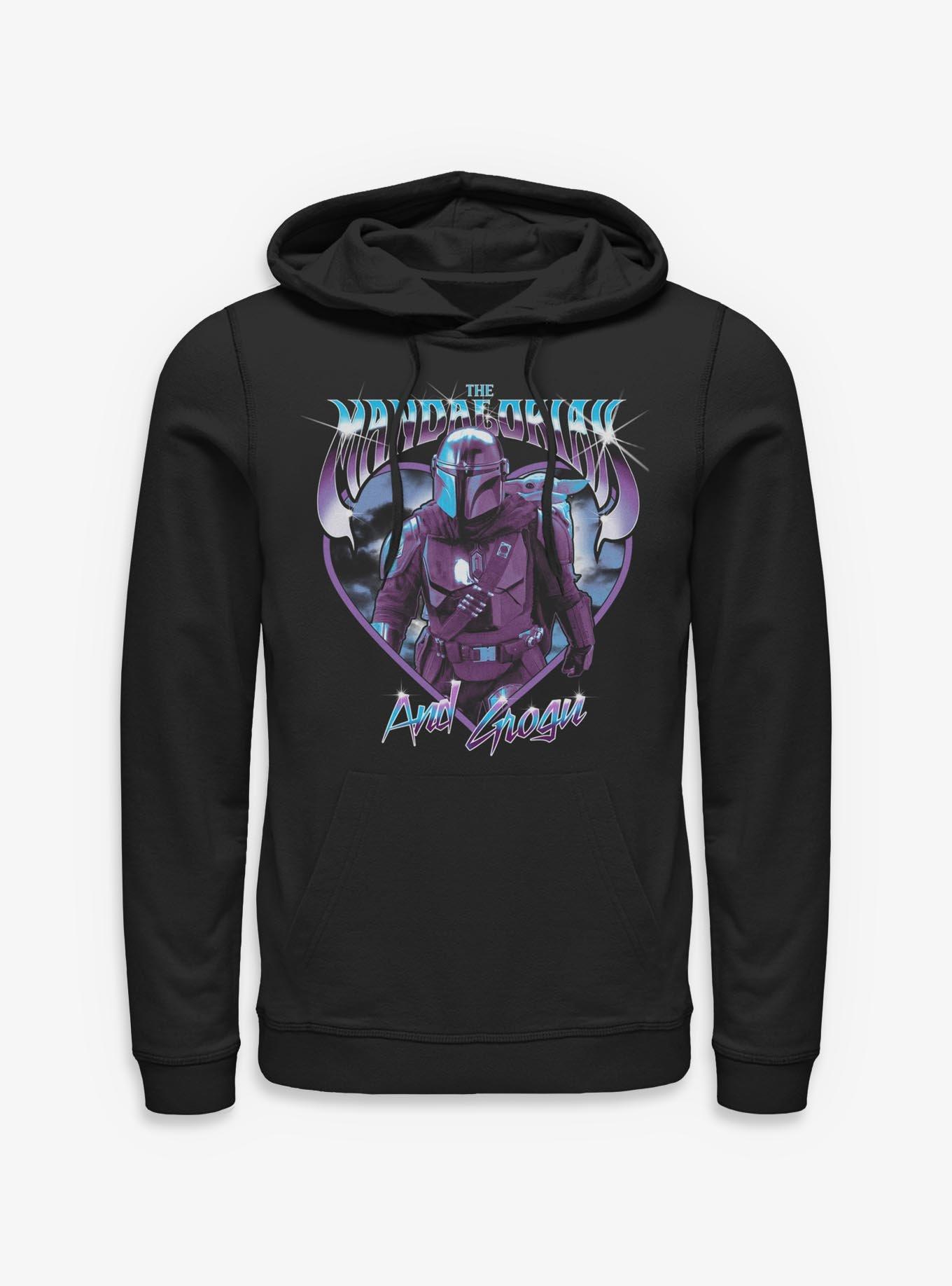 Star Wars The Mandalorian & Grogu Chrome Hoodie Hot Topic Exclusive, , hi-res