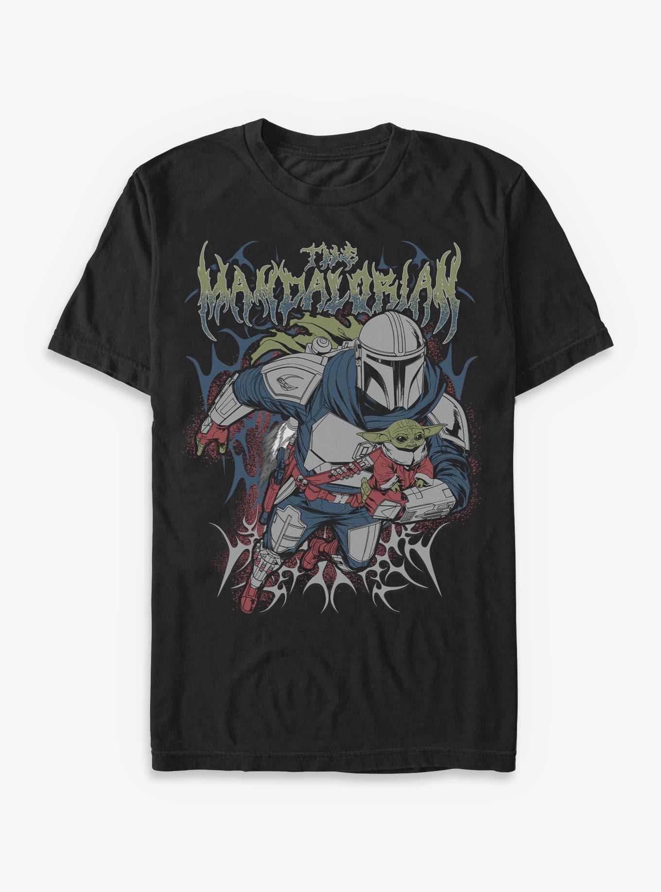 Star Wars The Mandalorian & Grogu Metal T-Shirt Hot Topic Exclusive, , hi-res