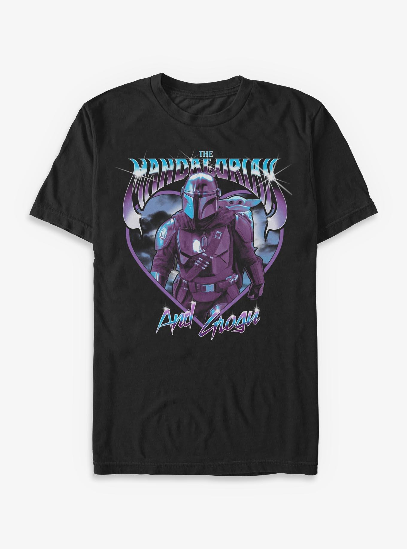 Star Wars The Mandalorian & Grogu Chrome T-Shirt Hot Topic Exclusive, , hi-res