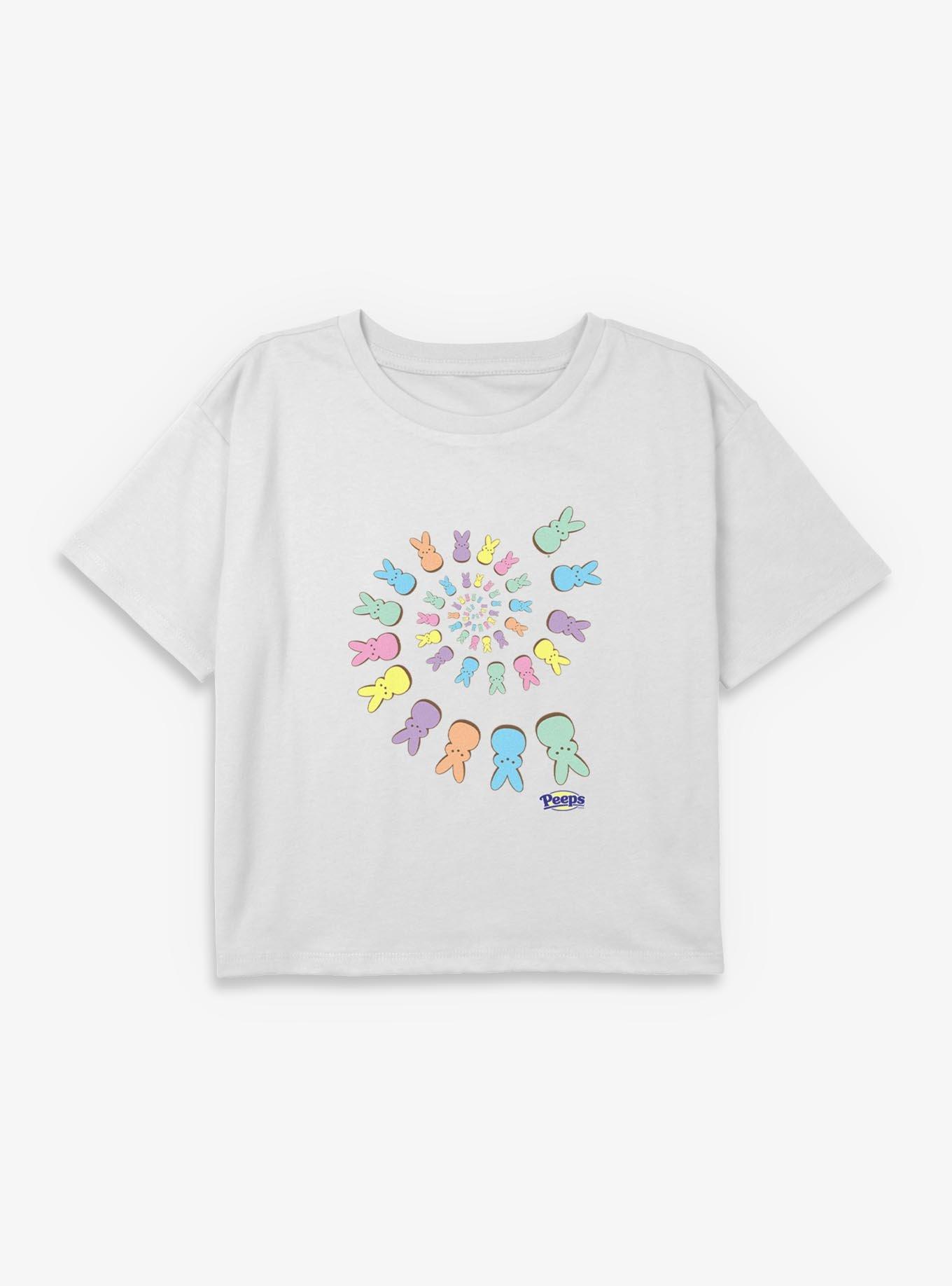 Peeps Spiraling Youth Girls Boxy Crop T-Shirt, , hi-res