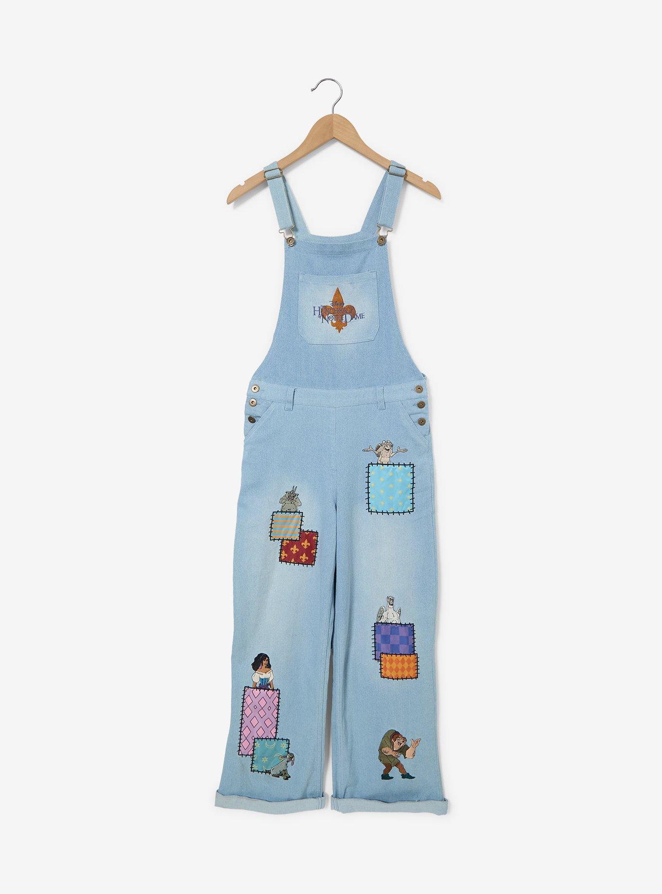 Disney The Hunchback of Notre Dame Characters Patchwork Women's Plus Size Overalls - BoxLunch Exclusive, , hi-res