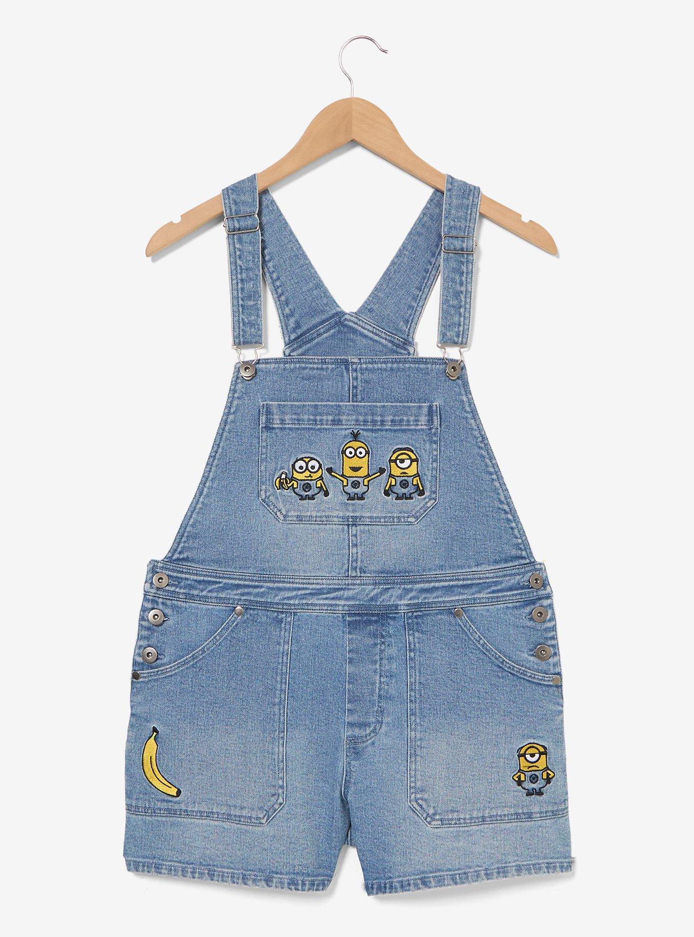 Minions Banana Women's Short Overalls &mdash; BoxLunch Exclusive, , hi-res
