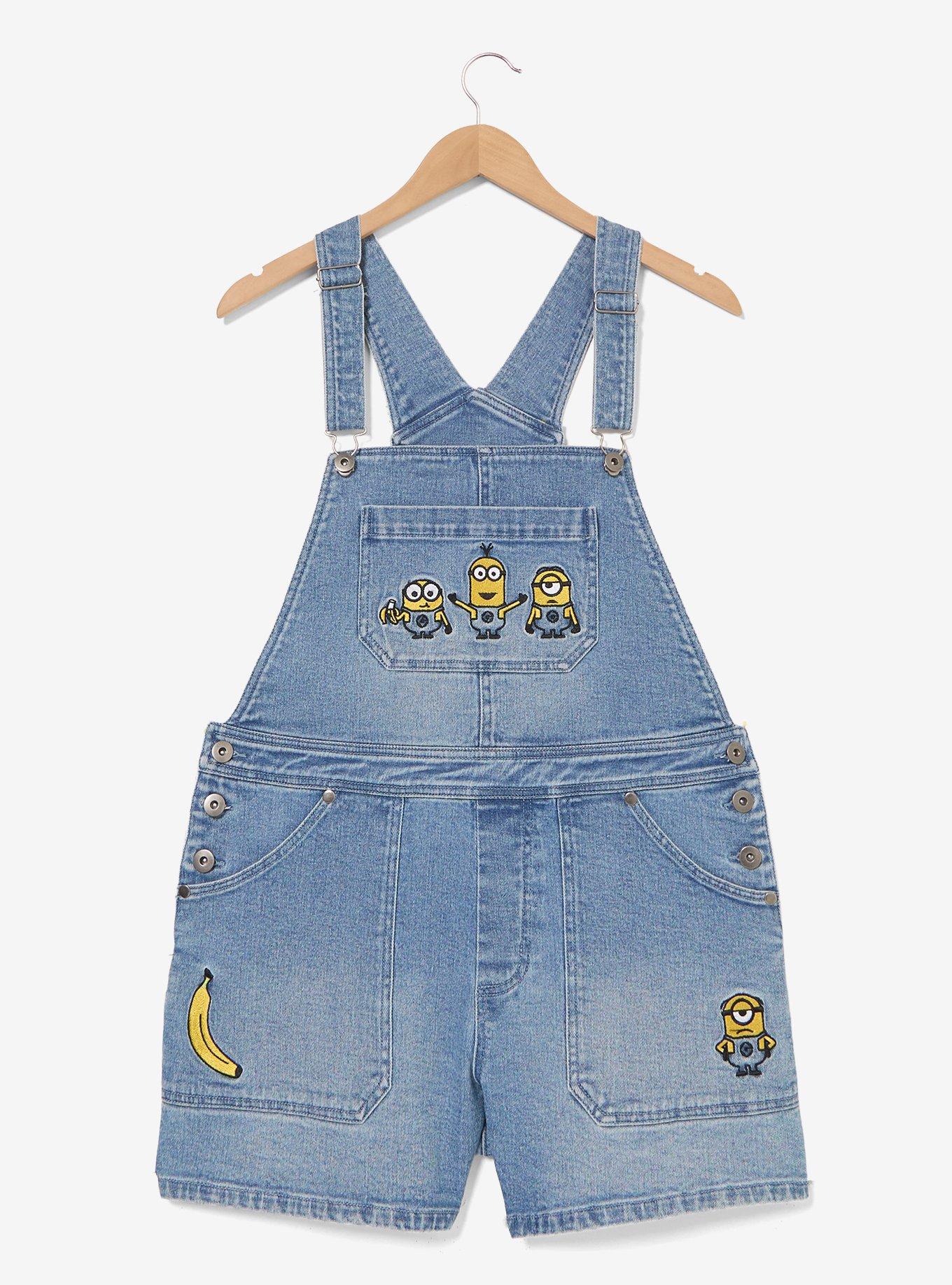 Minions Banana Women's Plus Size Short Overalls &mdash; BoxLunch Exclusive, , hi-res