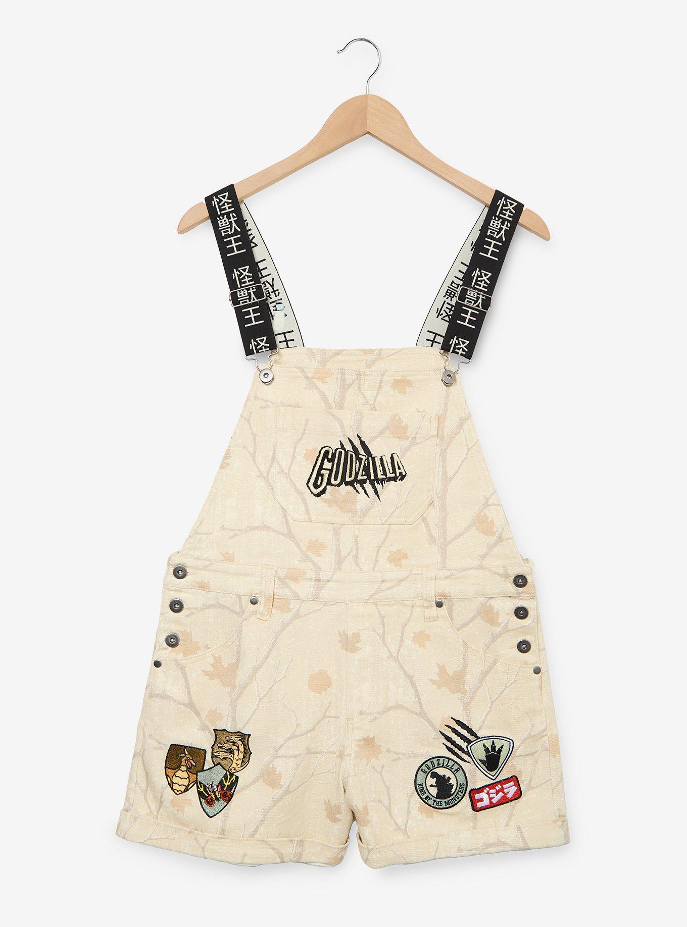 Godzilla Icons Women's Plus Size Short Overalls &mdash; BoxLunch Exclusive, , hi-res
