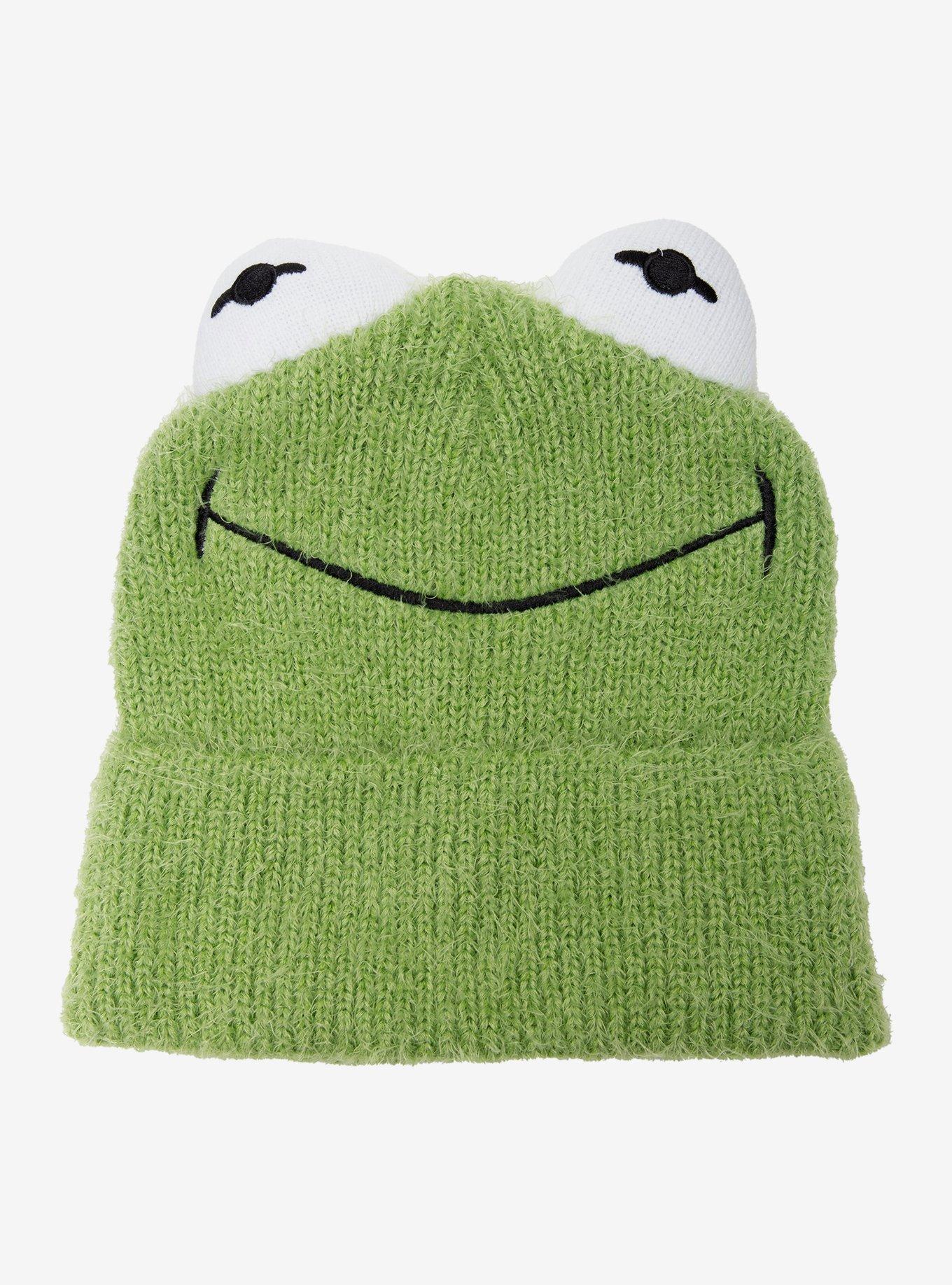 The Muppets Kermit Fuzzy Figural Beanie - BoxLunch Exclusive, , hi-res