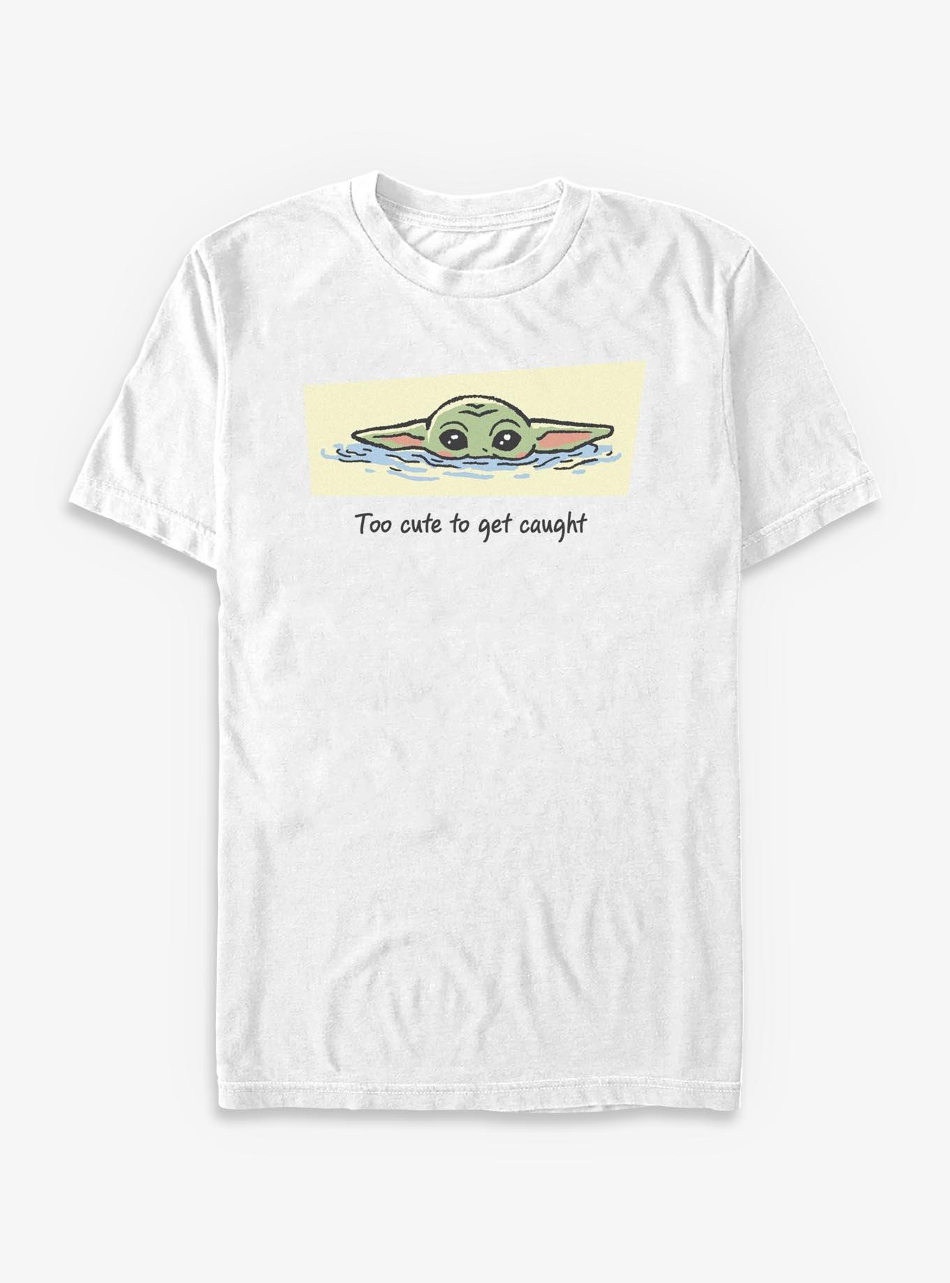 Star Wars The Mandalorian & Grogu Too Cute To Get Caught T-Shirt, WHITE, hi-res