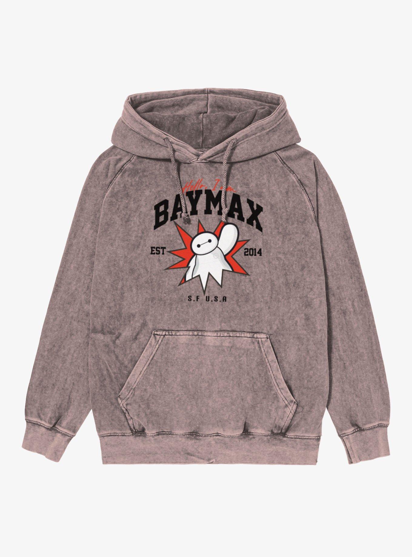 Disney Big Hero 6 Hello Baymax Star Mineral Wash Hoodie