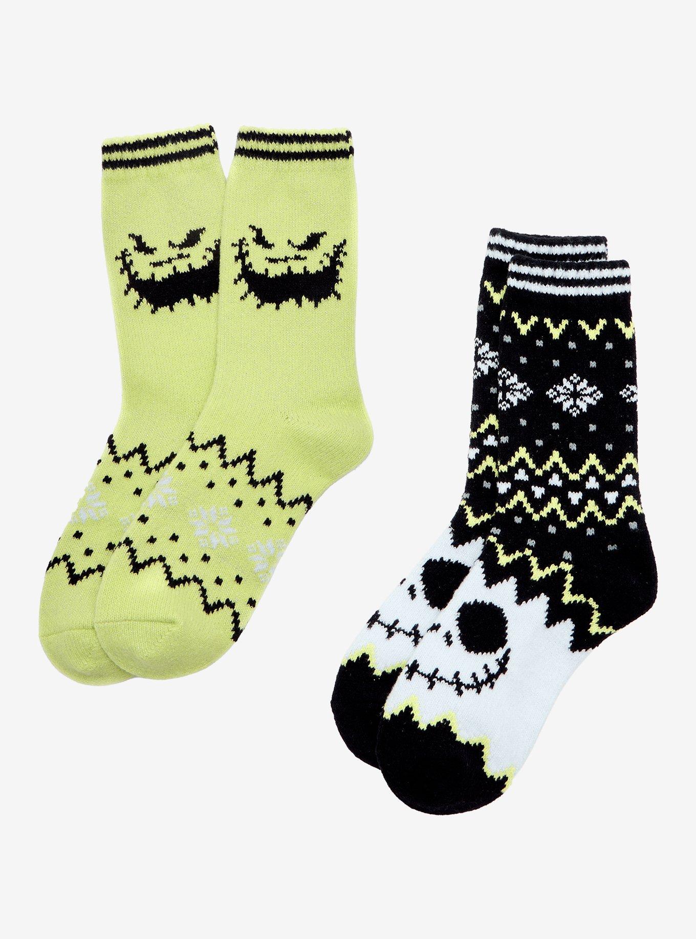 The Nightmare Before Christmas Jack & Oogie Boogie Cozy Socks 2 Pair
