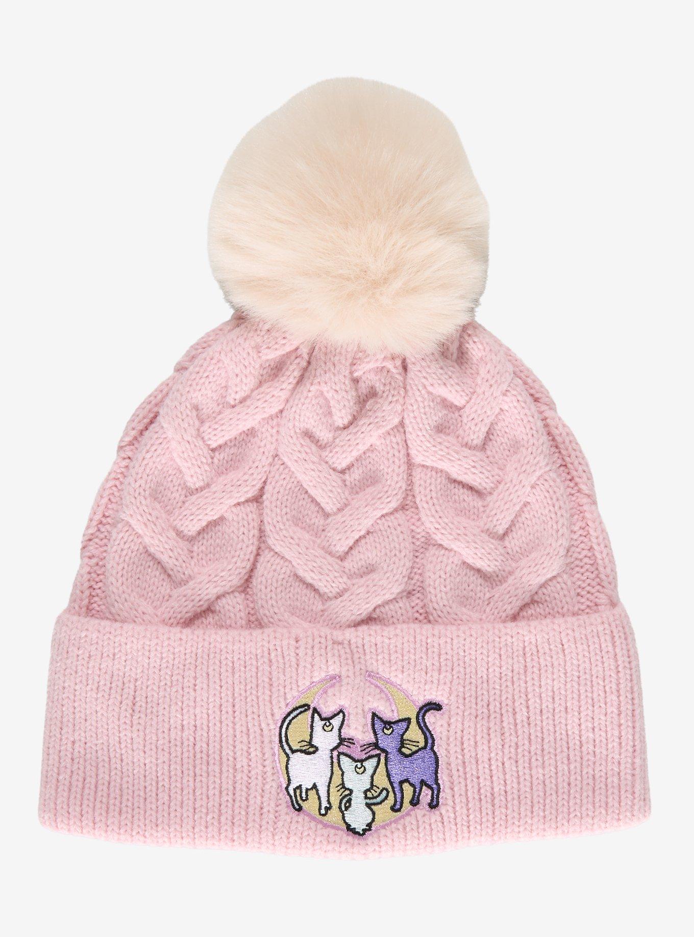Sailor Moon Luna, Artemis, & Diana Pom Pom Beanie - BoxLunch Exclusive, , hi-res
