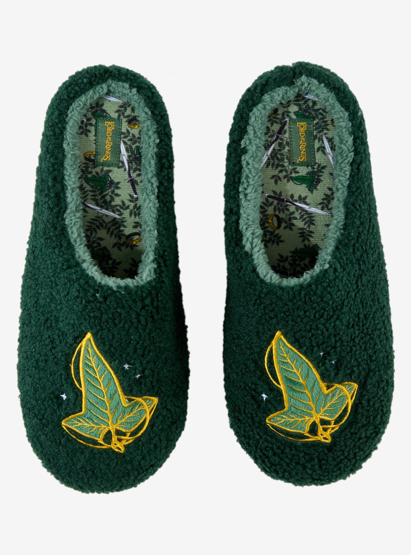 The Lord of The Rings Leaf of L&oacute;rien Sherpa Slippers - BoxLunch Exclusive, , hi-res