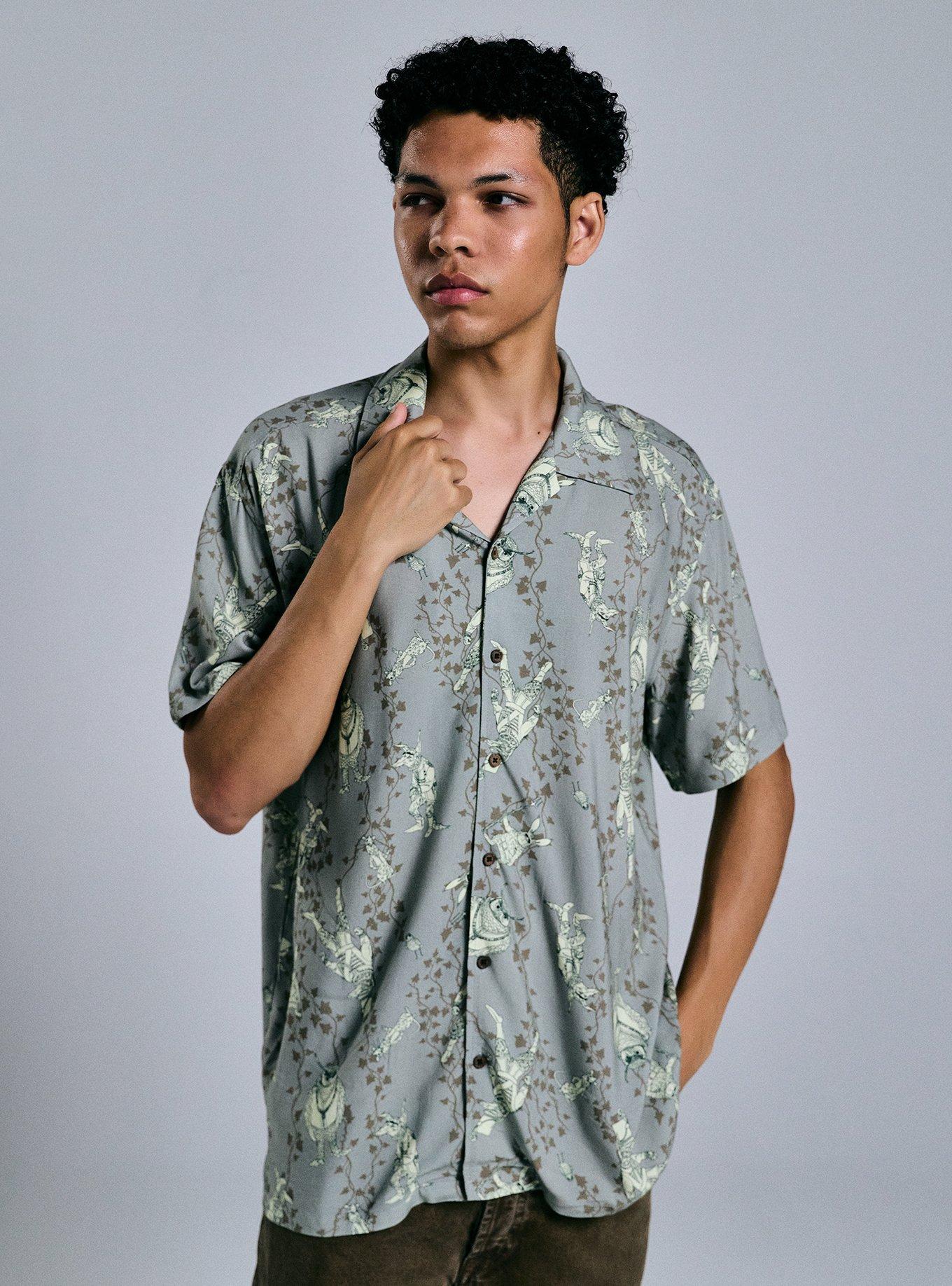 Wildwood Animal Vines Woven Button-Up