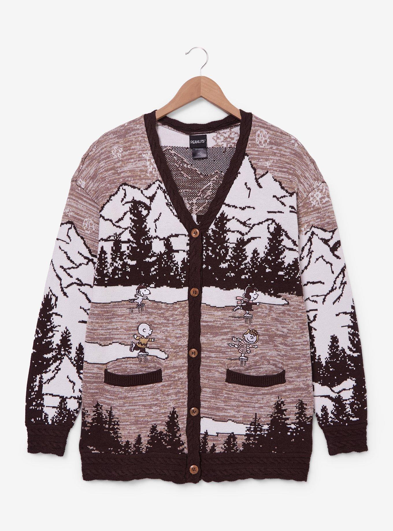 Peanuts Tonal Winter Scene Women's Cardigan - BoxLunch Exclusive