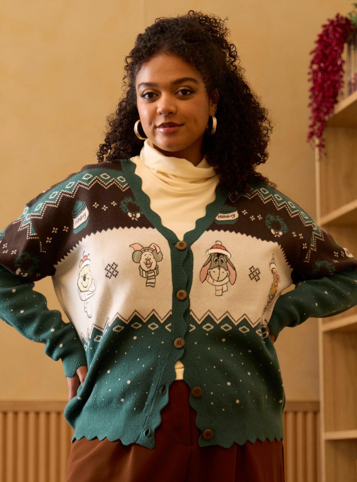 Disney Winnie the Pooh Holiday Women's Plus Size Cardigan - BoxLunch Exclusive