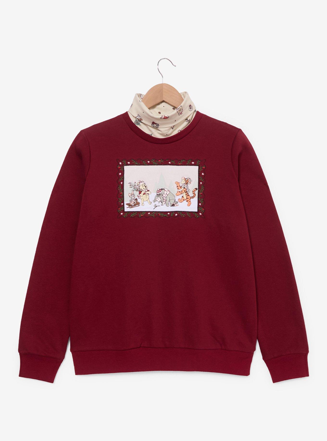 Disney Winnie the Pooh Holiday Women's Plus Size Turtleneck Crewneck - BoxLunch Exclusive