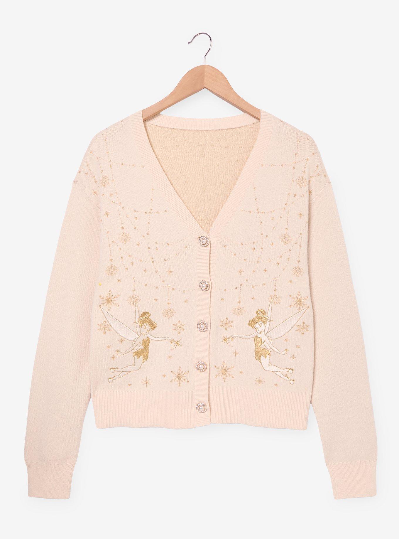 Disney Peter Pan Tinker Bell Women's Plus Size Holiday Cardigan - BoxLunch Exclusive