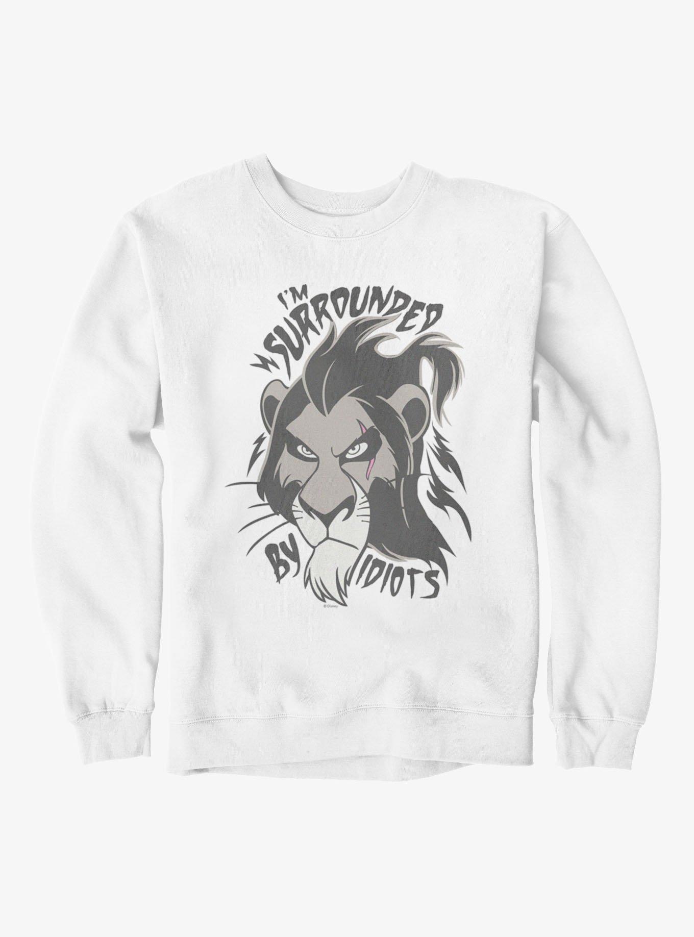 Disney Lion King Surrounded By Idiots Scar Face Sweatshirt, , hi-res