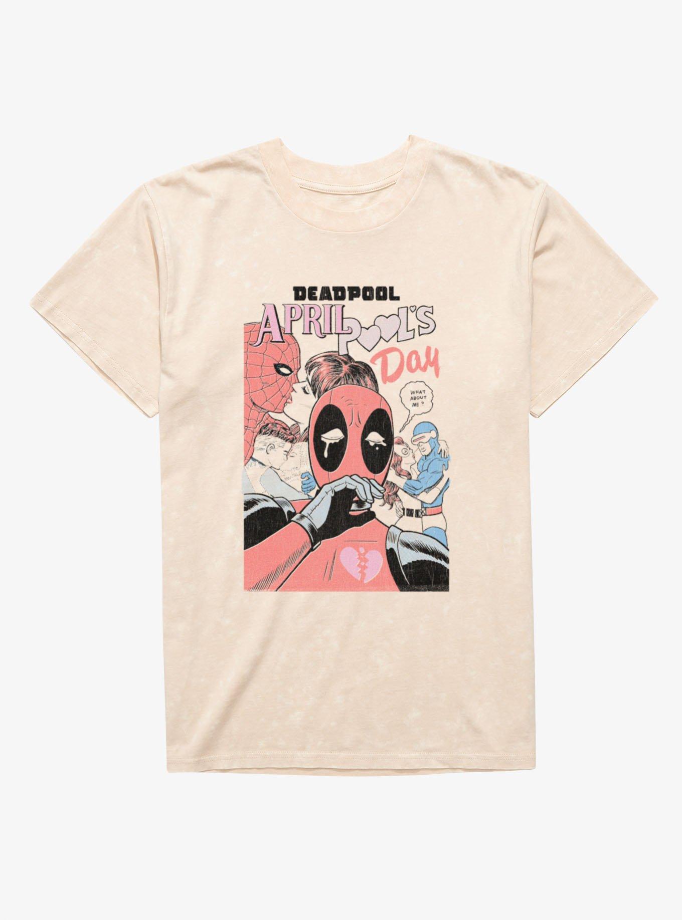 Marvel Deadpool April Pool's Day Love Couples Mineral Wash T-Shirt, , hi-res