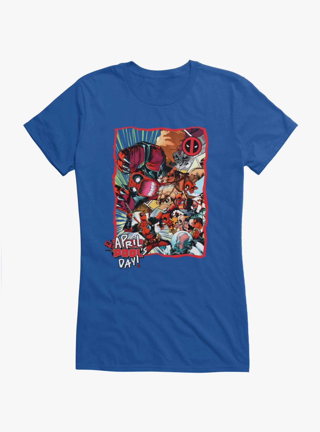 Marvel Deadpool April Pool's Day Invasion Of The Deadpools Girls T-Shirt