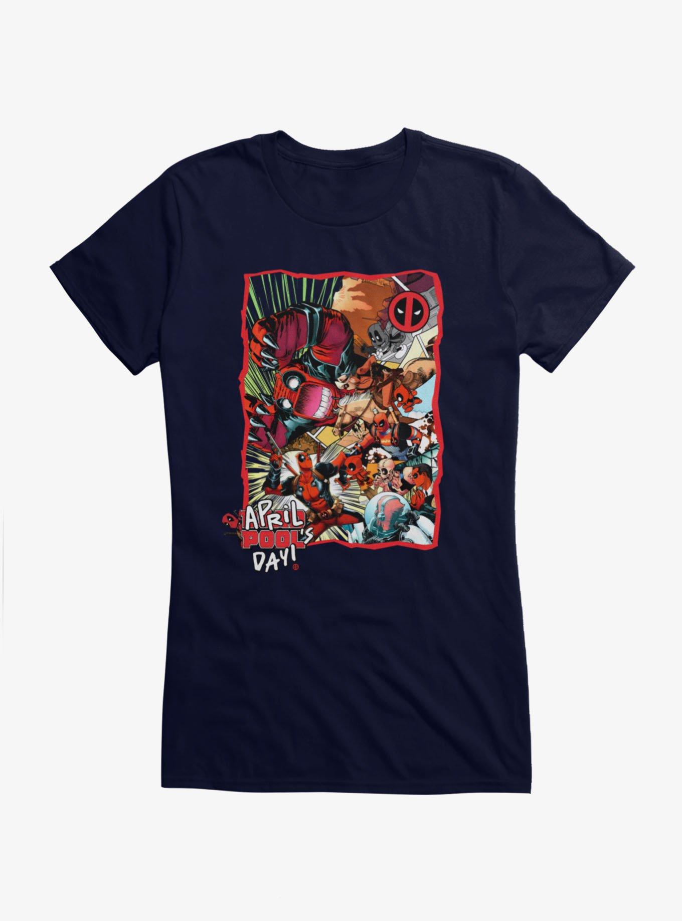 Marvel Deadpool April Pool's Day Invasion Of The Deadpools Girls T-Shirt