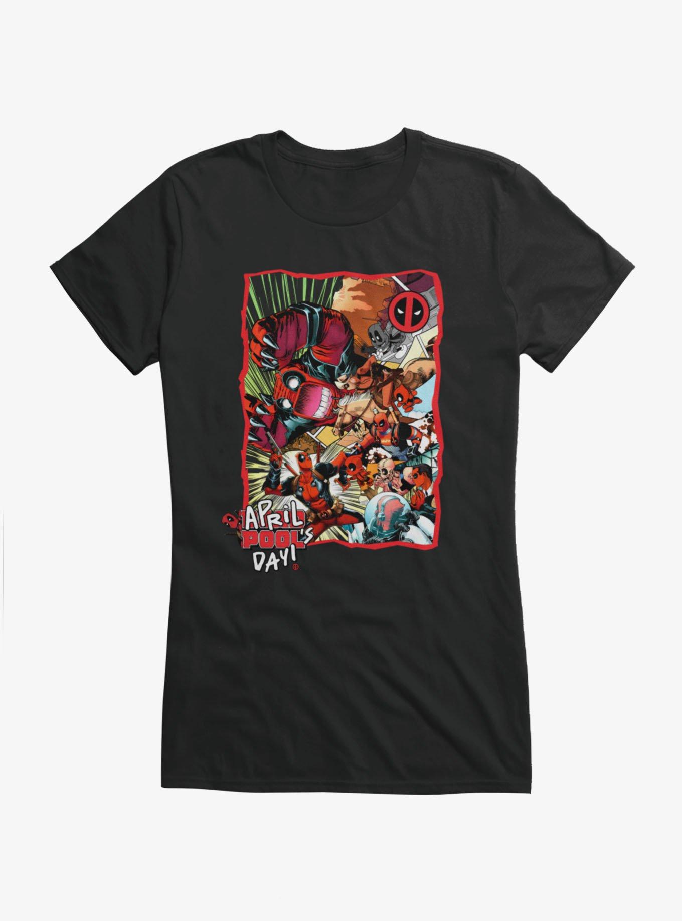 Marvel Deadpool April Pool's Day Invasion Of The Deadpools Girls T-Shirt