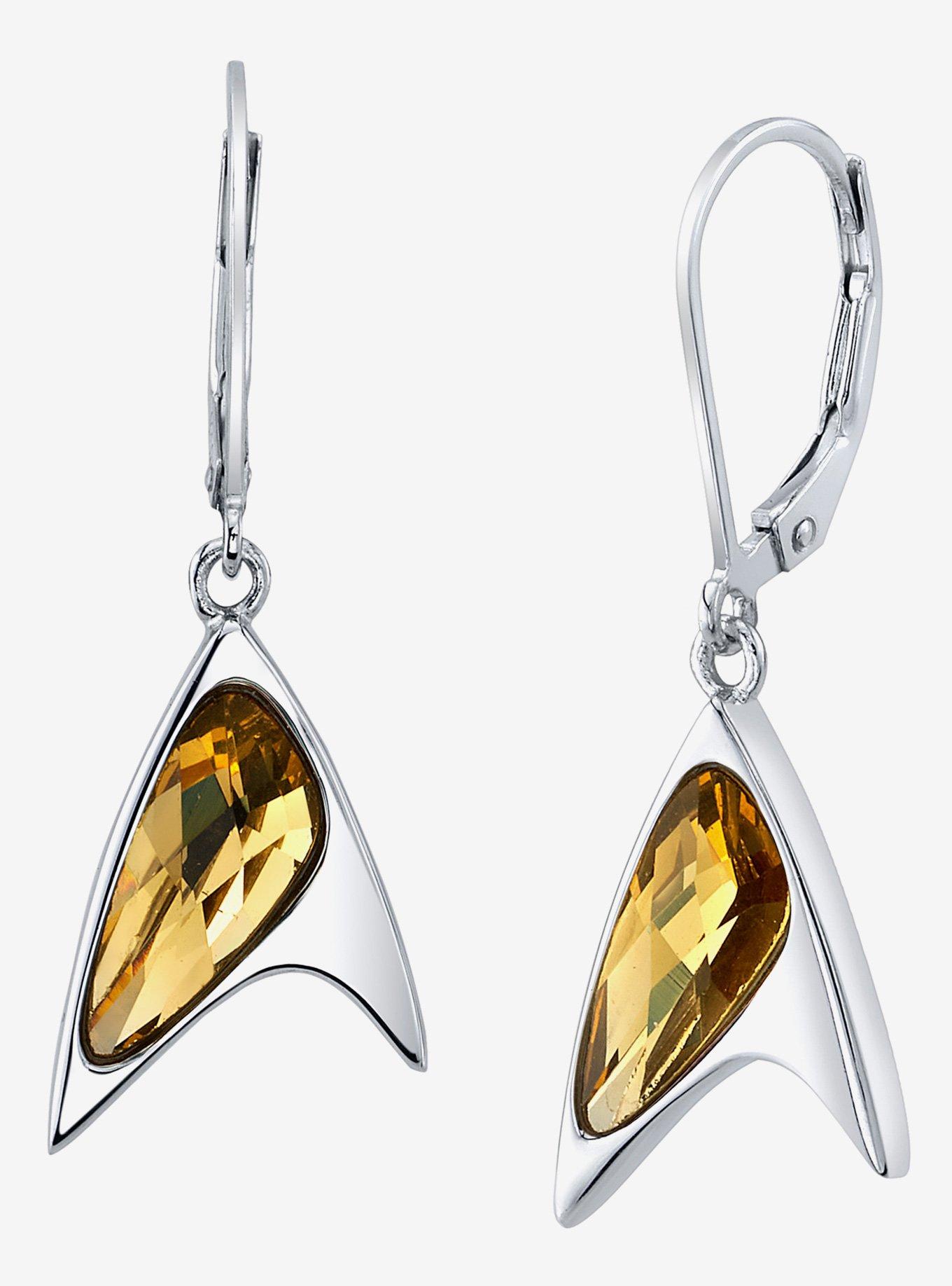Star Trek X RockLove Crystal Delta Earrings - Yellow, , hi-res