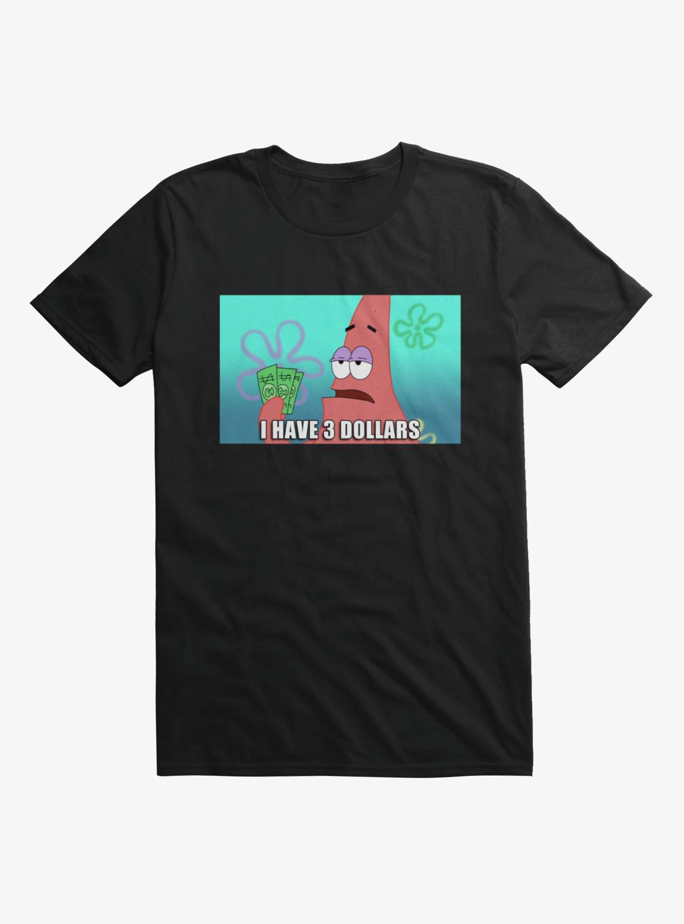 Spongebob Squarepants Patrick 3 Dollar Meme T-Shirt, , hi-res