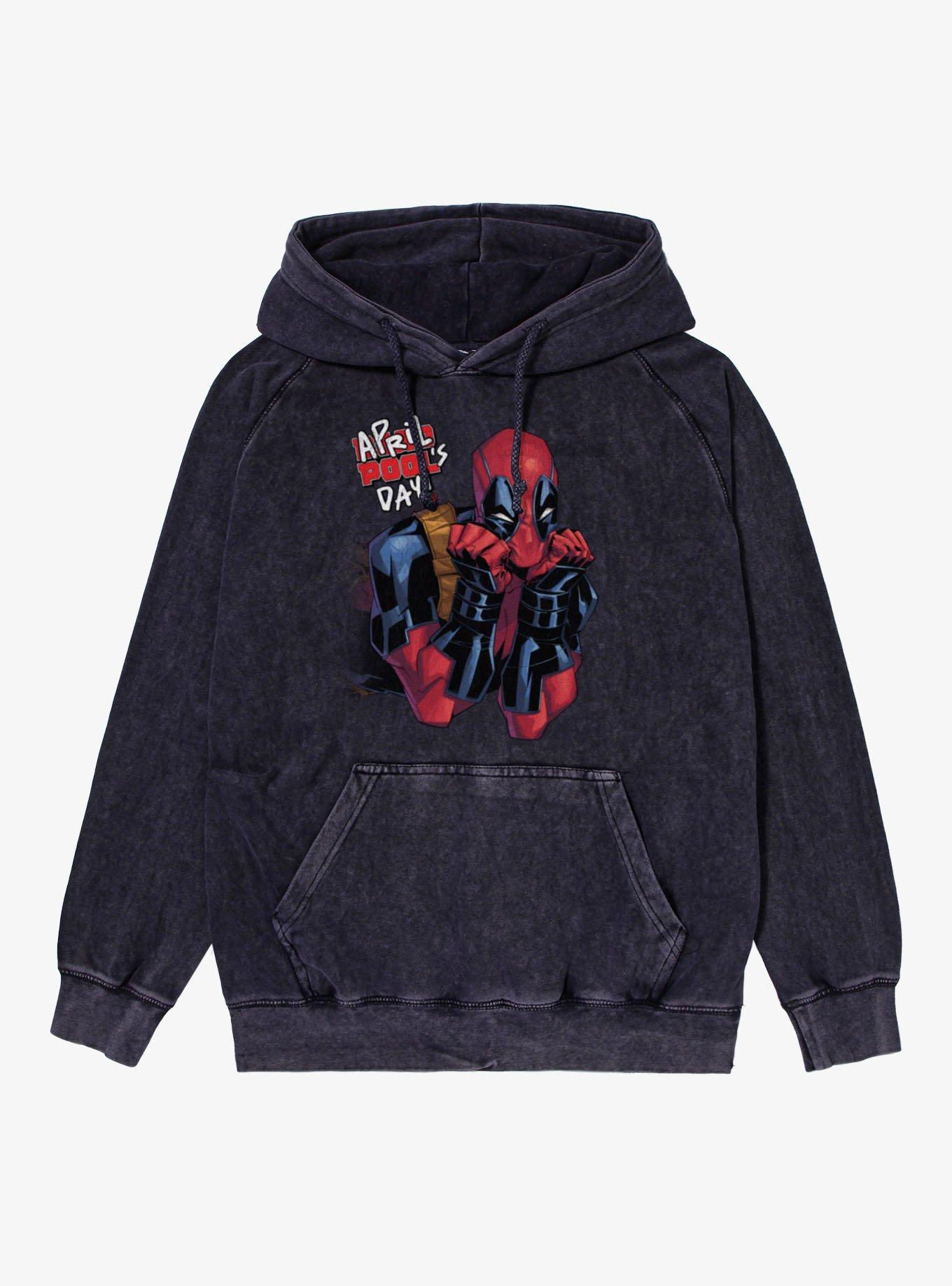 Marvel Deadpool April Pool's Day Cute Stare Mineral Wash Hoodie