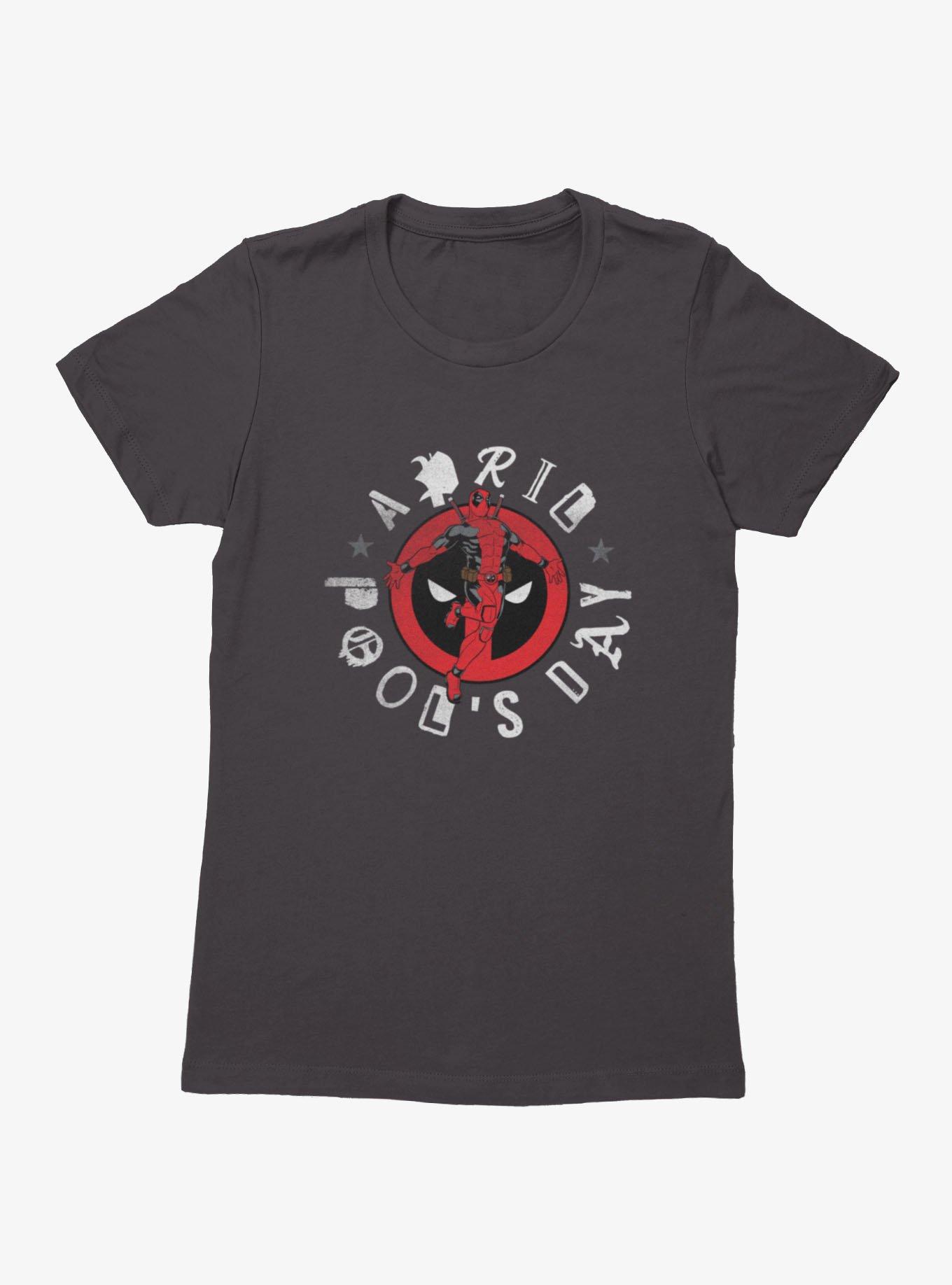Marvel Deadpool April Pool's Day Leaping Logo Womens T-Shirt, , hi-res