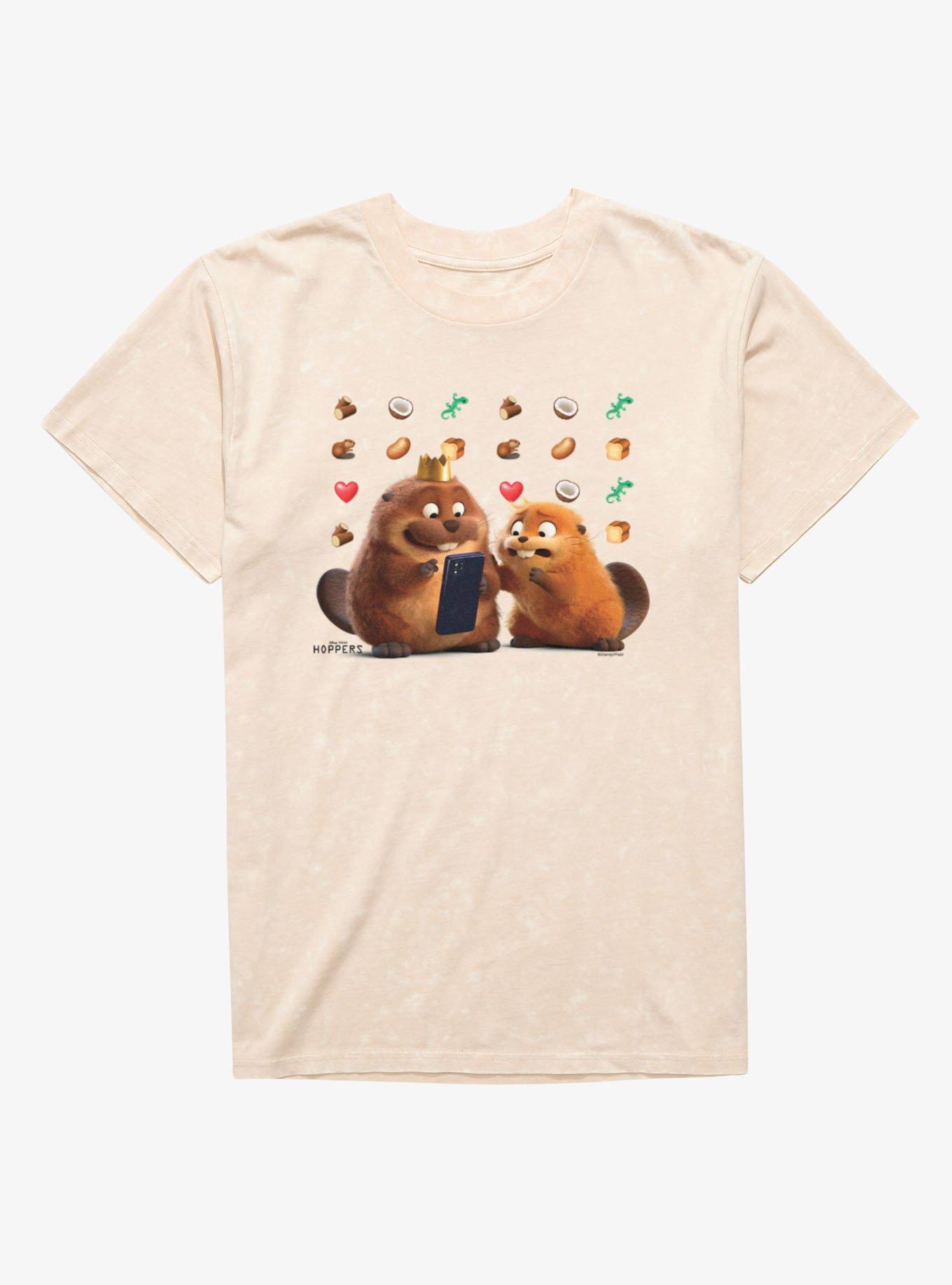 Disney Pixar Hoppers Mabel King George Emoji Phone Mineral Wash T-Shirt, NATURAL MINERAL WASH, hi-res