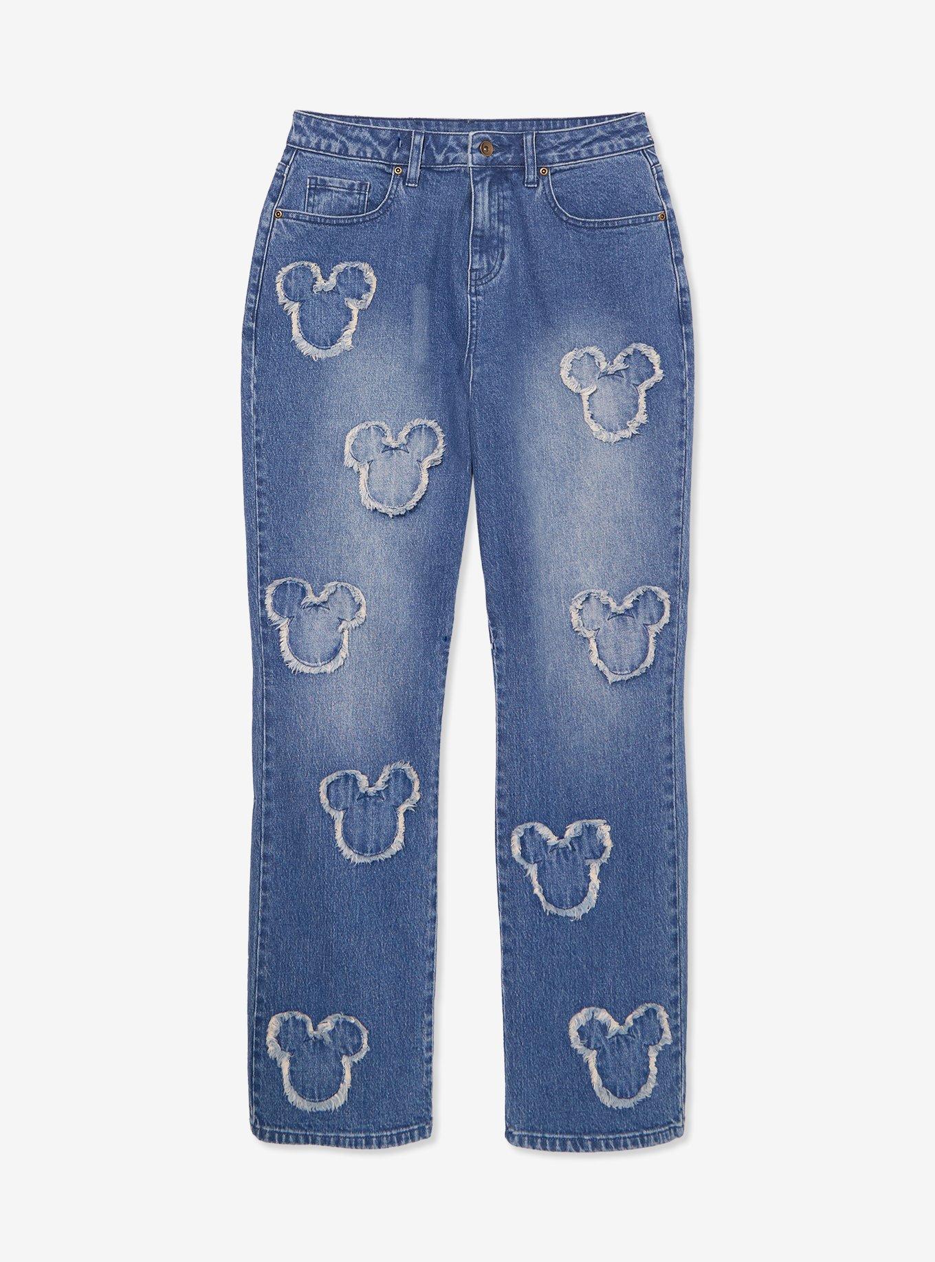 Disney Mickey Mouse Silhouette Denim Patch Women's Jeans - BoxLunch Exclusive, , hi-res