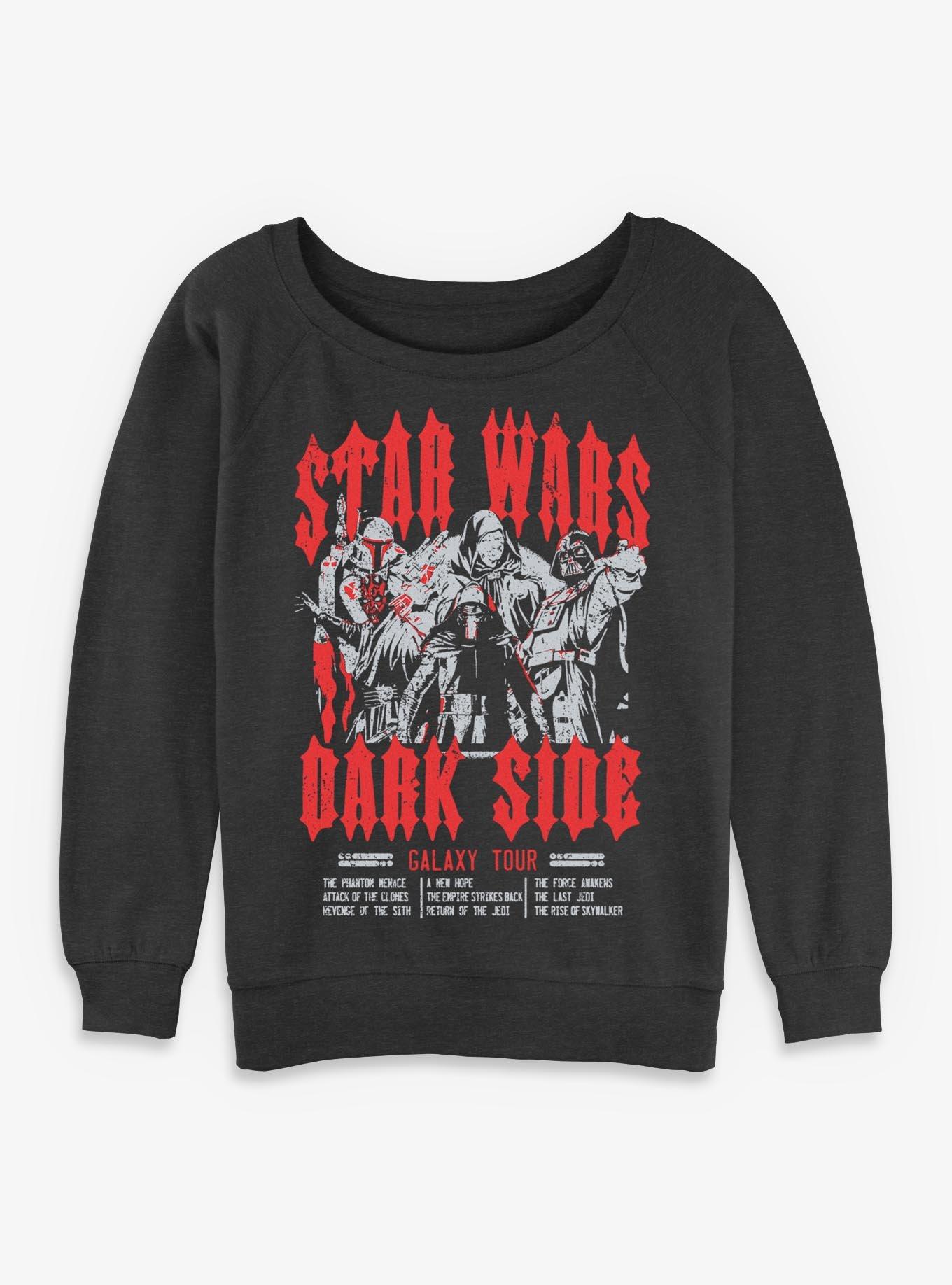 Star Wars Dark Side Galaxy Tour Girls Slouchy Sweatshirt Hot Topic Exclusive, , hi-res