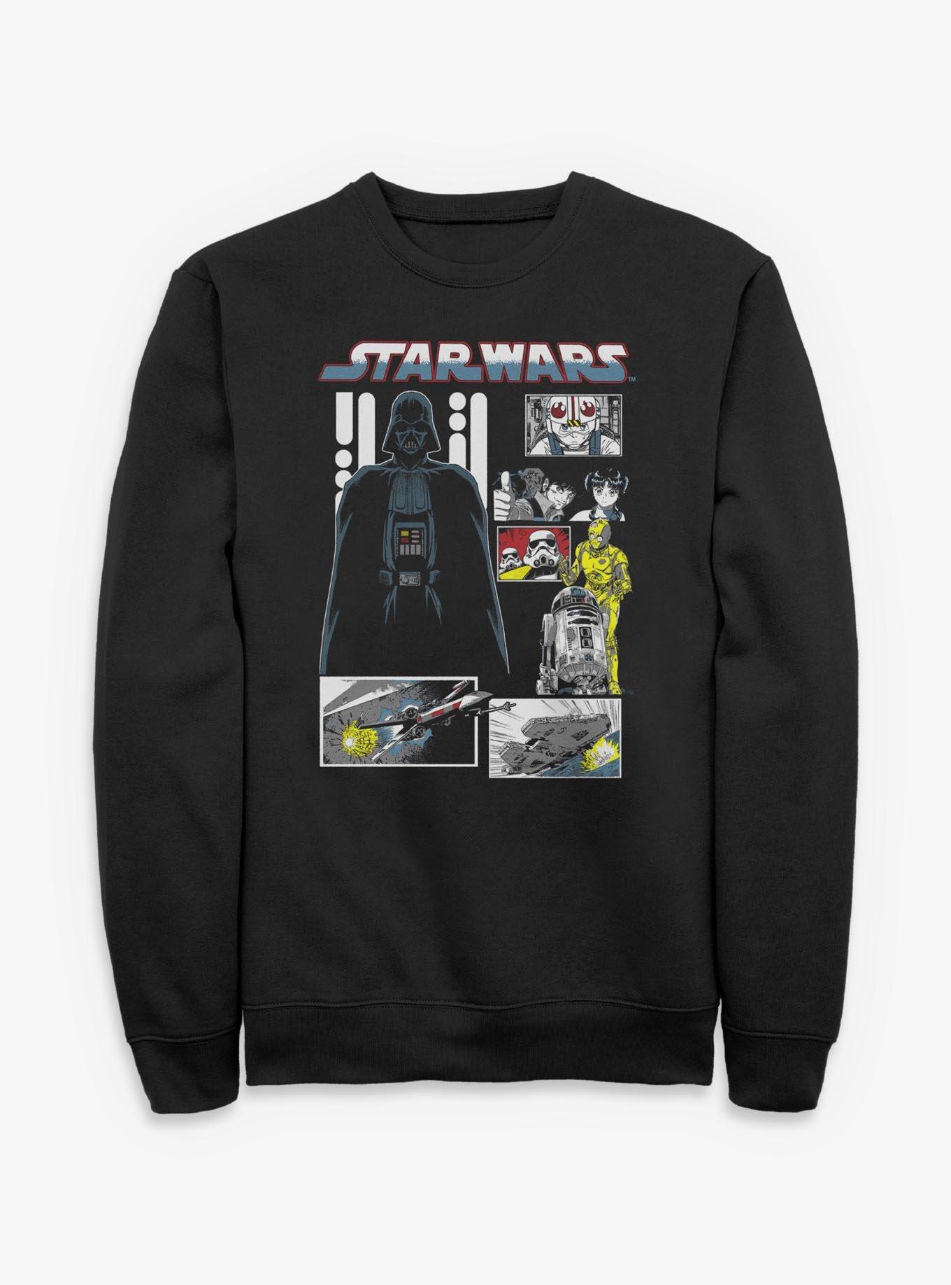 Star Wars Manga Death Star Montage Sweatshirt Hot Topic Exclusive, , hi-res