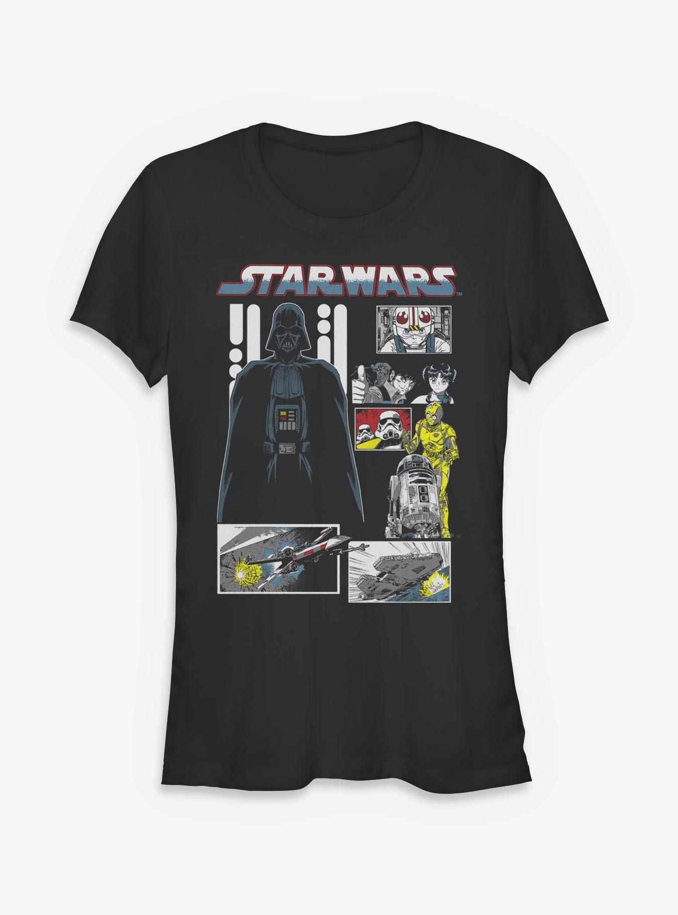 Star Wars Manga Death Star Montage Girls T-Shirt Hot Topic Exclusive, , hi-res