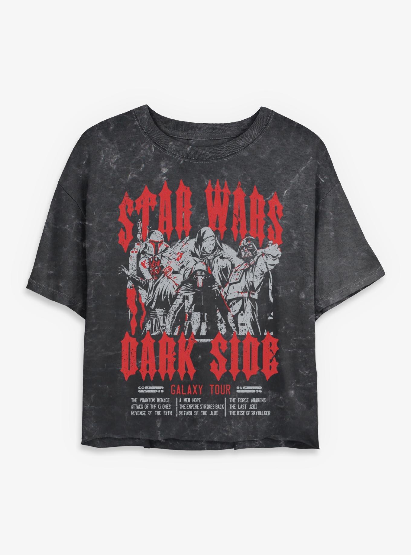 Star Wars Dark Side Galaxy Tour Womens Mineral Wash Crop T-Shirt BoxLunch Exclusive, , hi-res