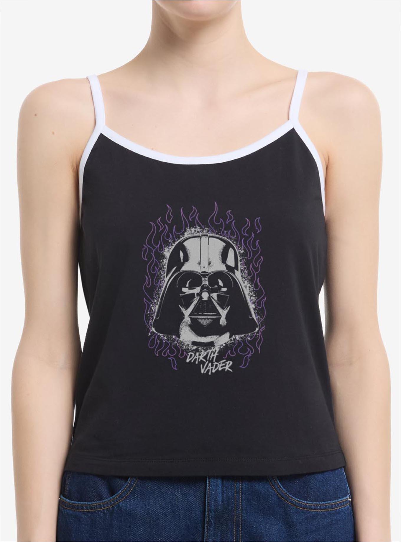 Star Wars Fire Darth Vader Womens Cami Tank Top BoxLunch Exclusive, BLACK, hi-res