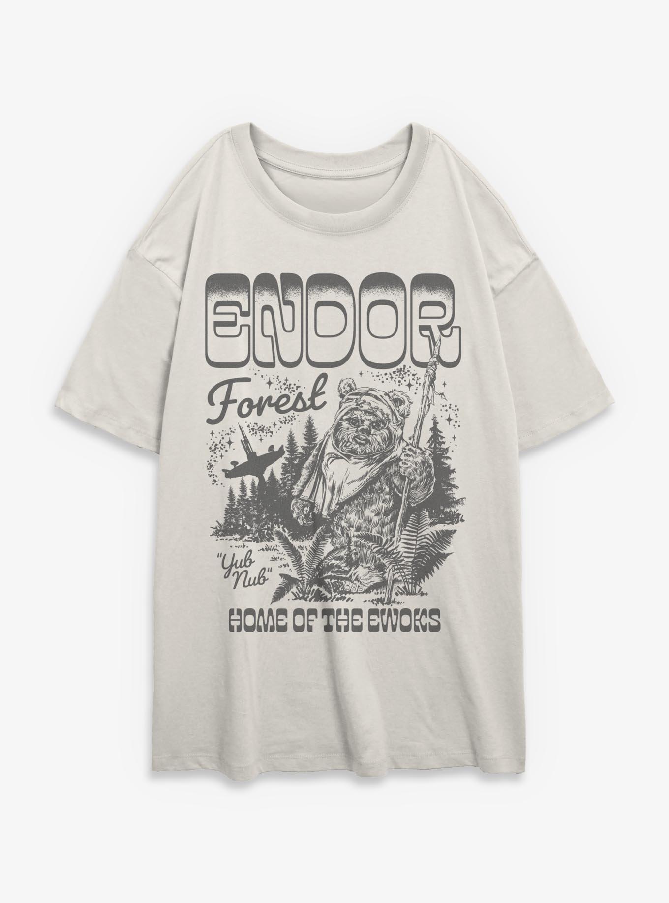 Star Wars Endor Forest Home Of The Ewoks Womens Oversized T-Shirt BoxLunch Exclusive